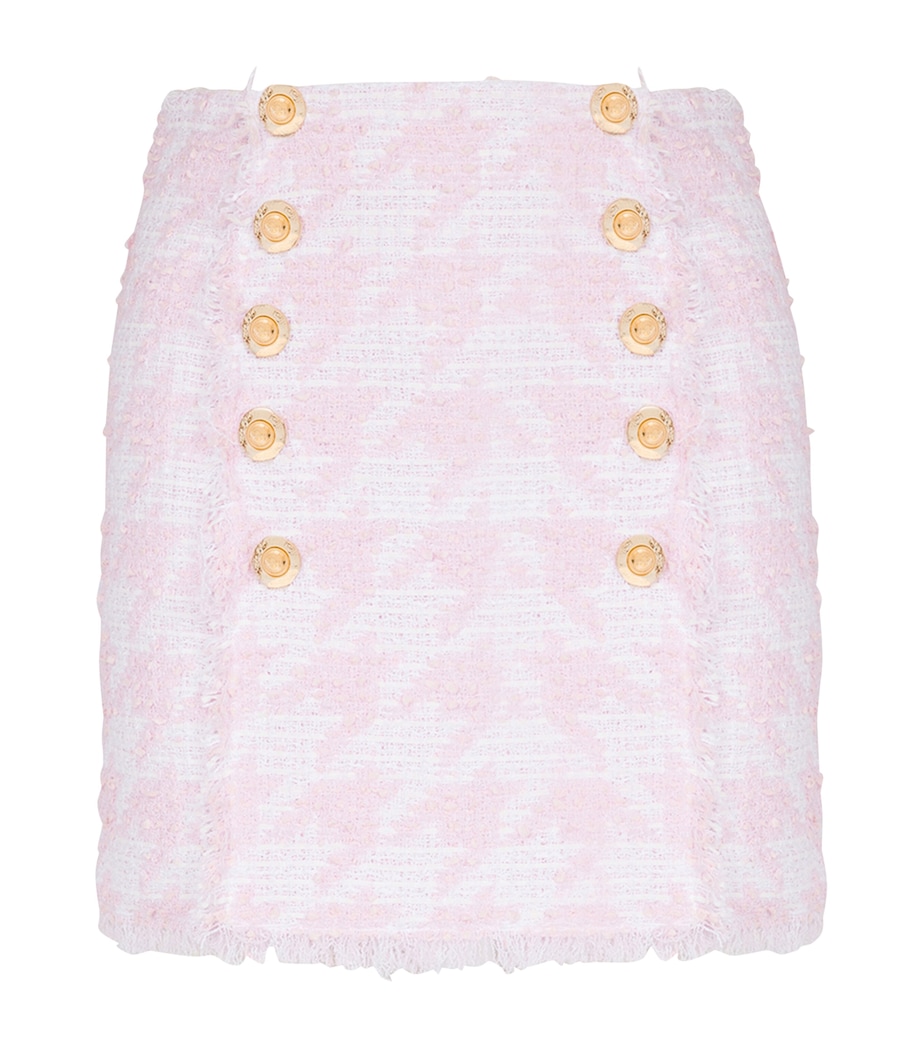 Cotton-Blend Tweed Mini Skirt GRD BLANC/ROSE Image 1