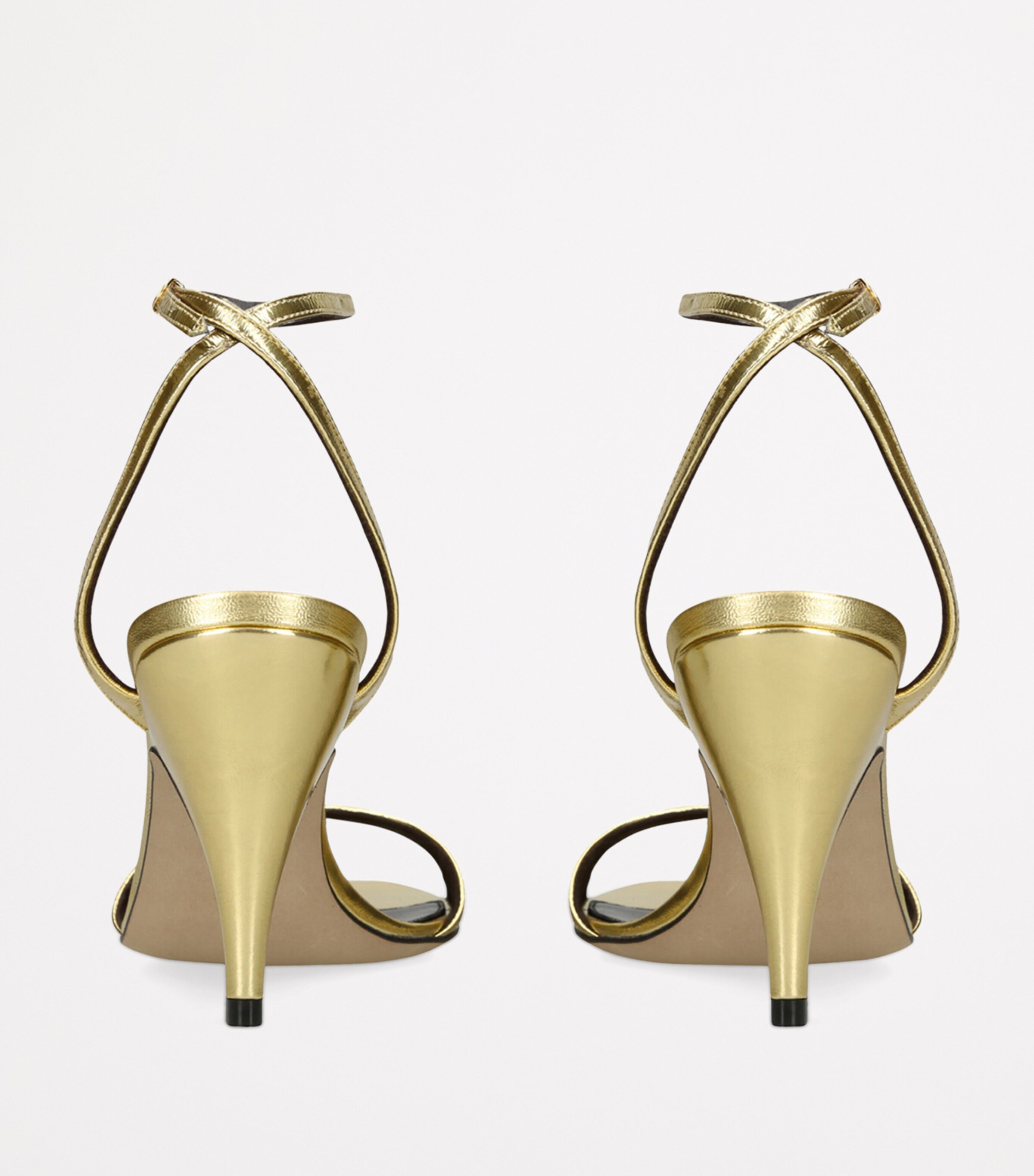 The Row Vika Leather Heeled Sandals 80 Gold Image 2