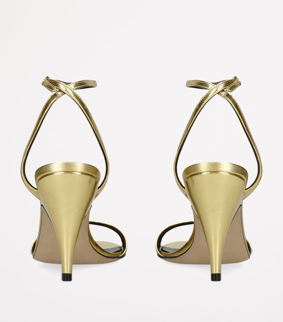 The Row Vika Leather Heeled Sandals 80 Gold Image 2