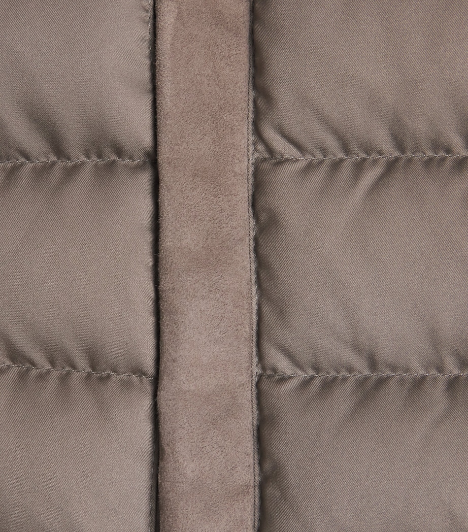 Herno Mens Wool Quilted Hybrid Jacket Visone Image 6