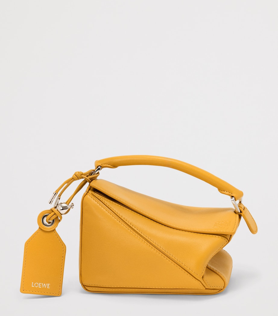 LOEWE x Paula's Ibiza Mini Lambskin Puzzle Top-Handle Bag Mustard Image 3