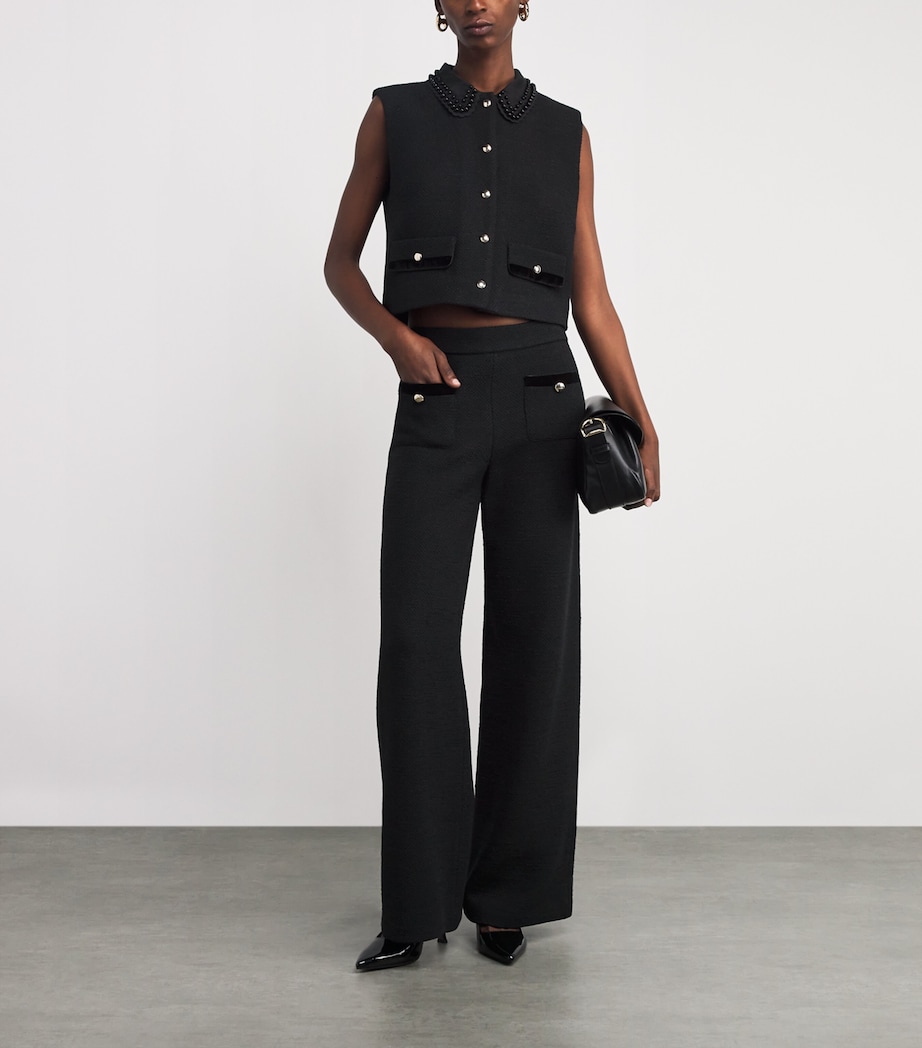 Tweed Sleeveless Shirt BLACK Image 2