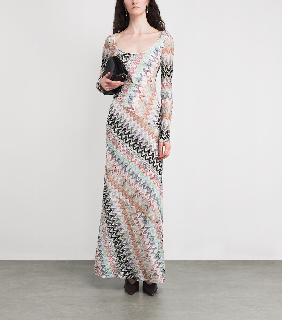 Zigzag Maxi Dress SM9Y4 WHT/PINK/BLUE Image 2
