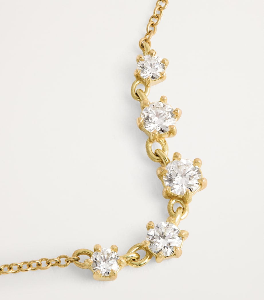 Mini Yellow Gold and Diamond Penelope Necklace YELLOW GOLD Image 5