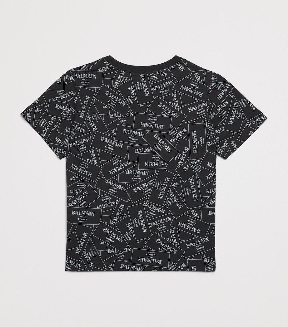 Cotton Label Print T-Shirt (4-14 Years) 930BCBLACK/WHITE Image 2