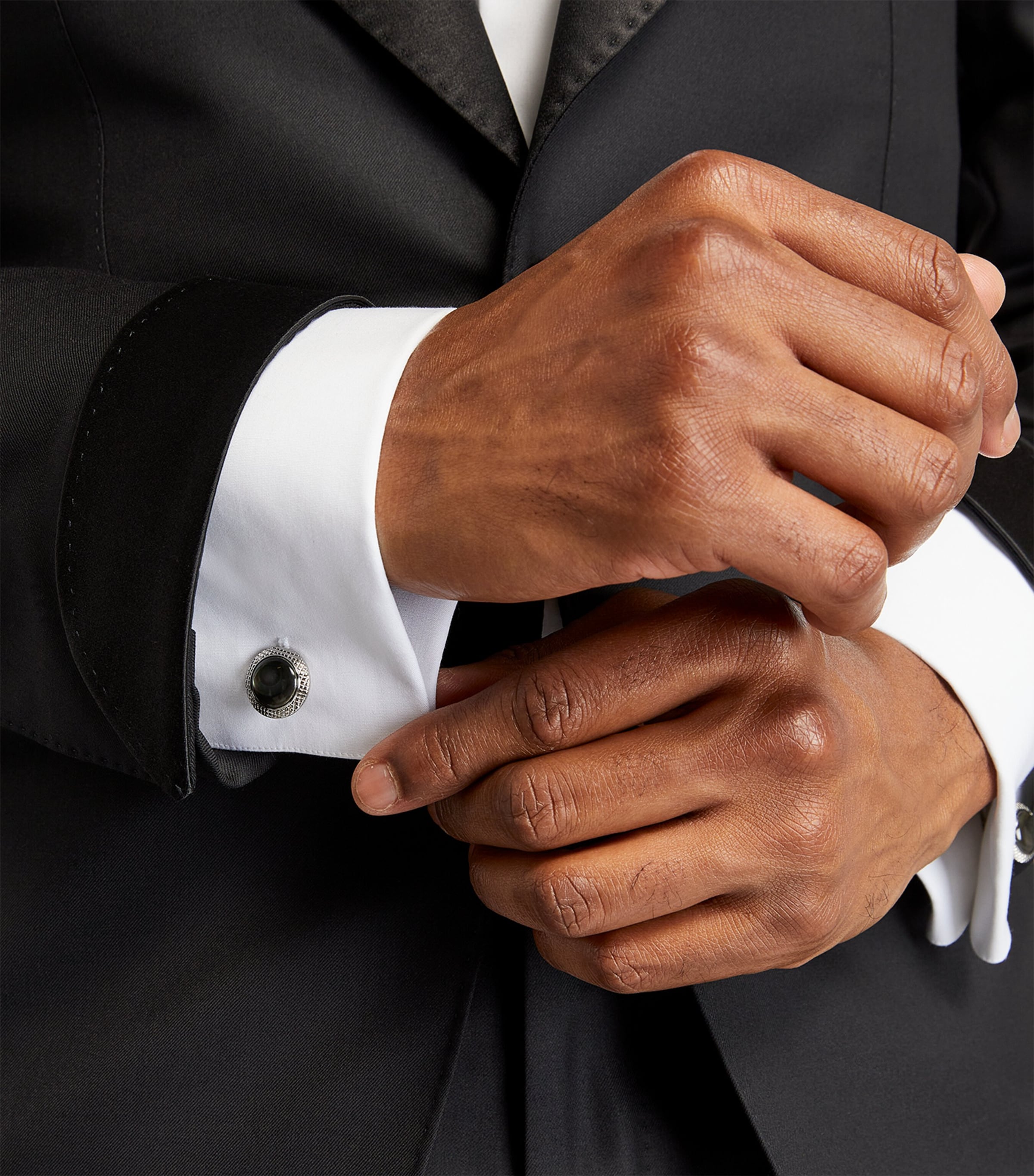 Palladium-Plated Bullseye Cufflinks and Studs Set SILVER Image 4