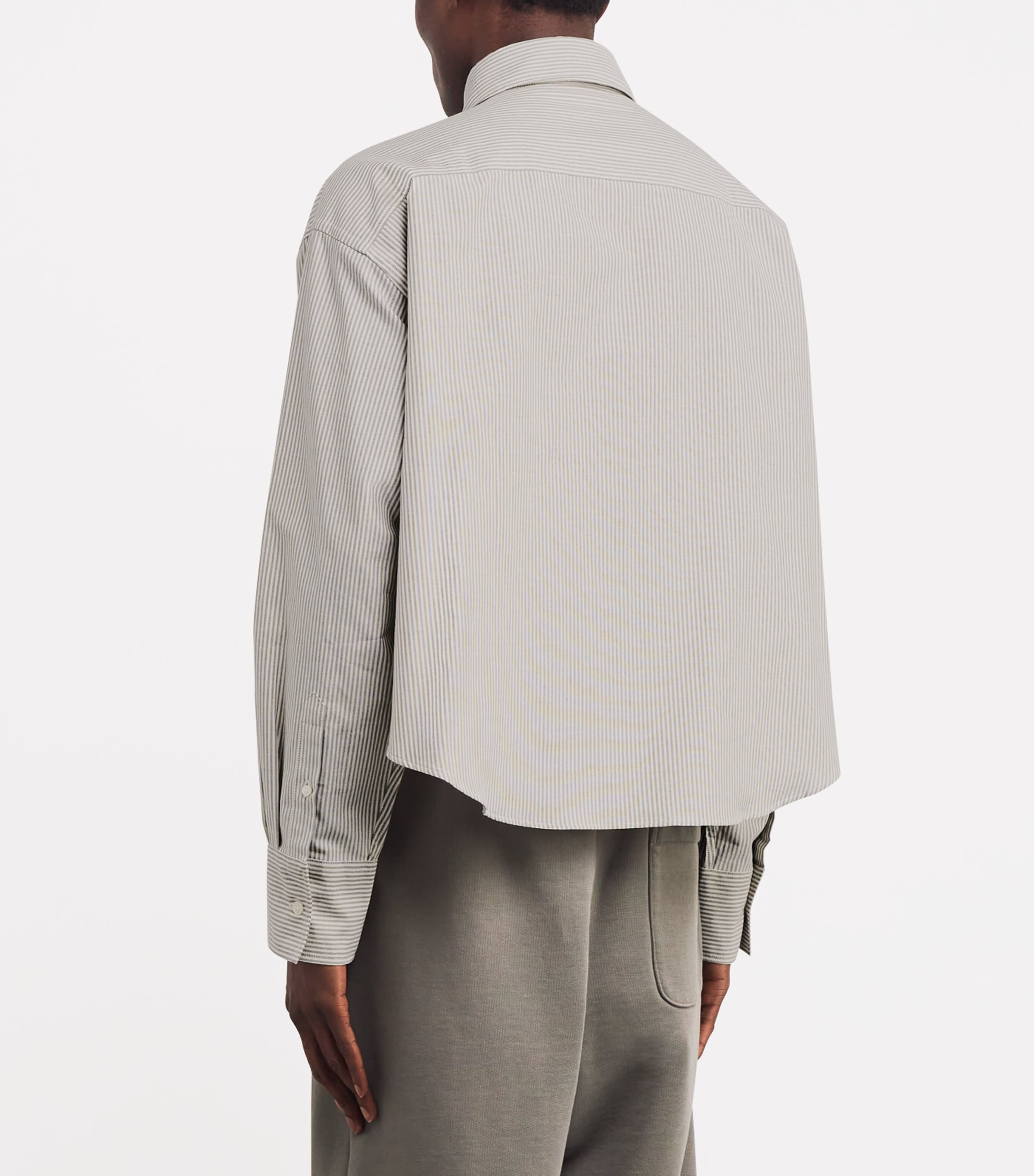 Cotton Cropped Oversized Shirt LDN/BLNC CRM/4761 Image 4