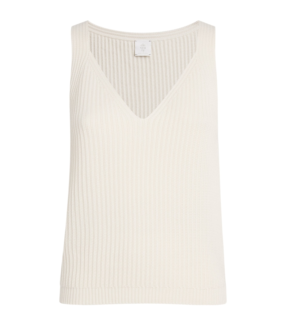 Eleventy Womens Organic Cotton Tank Top Avorio Image 1