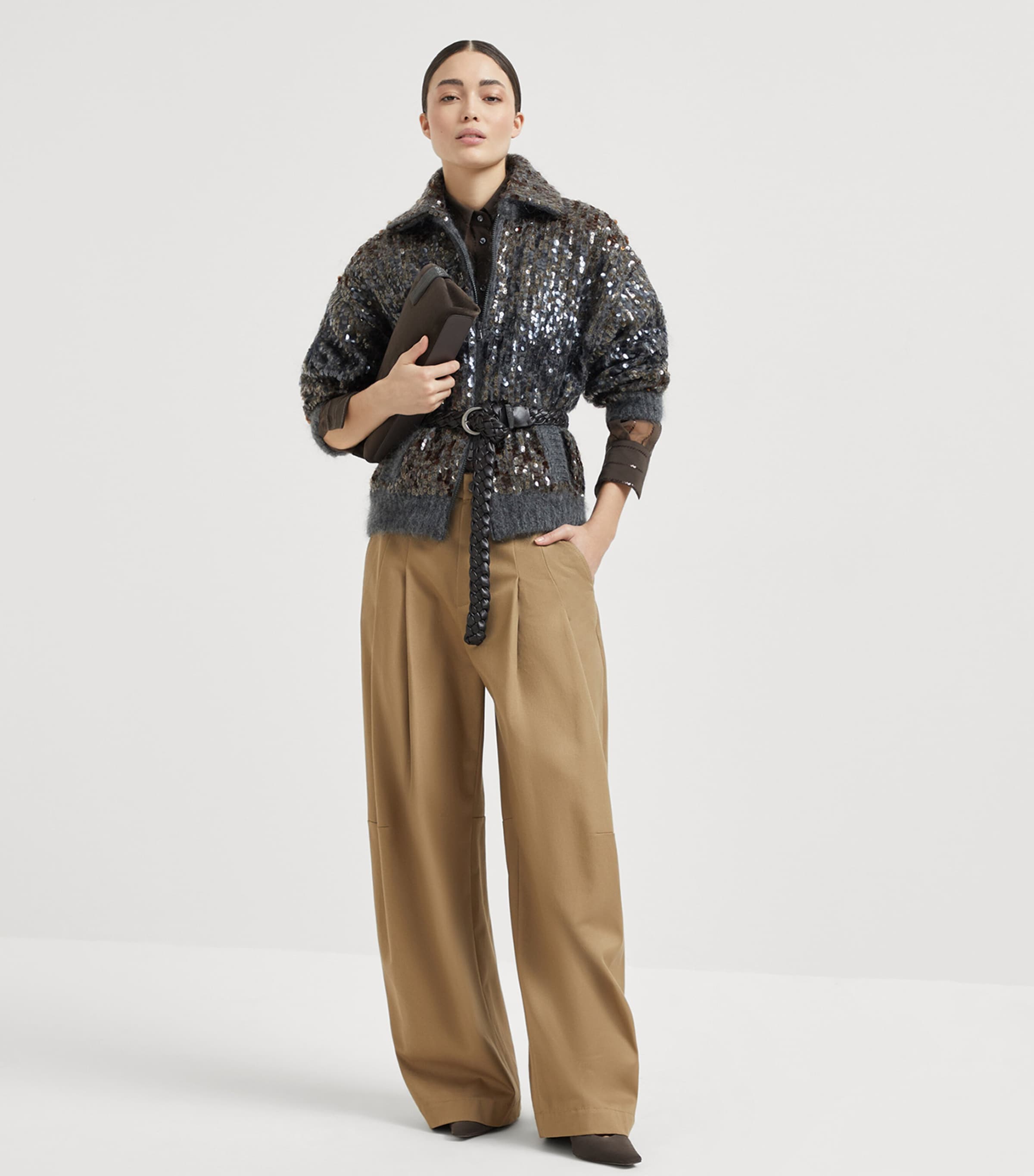 Mohair-Blend Sequin-Embellished Cardigan C9144 Image 4