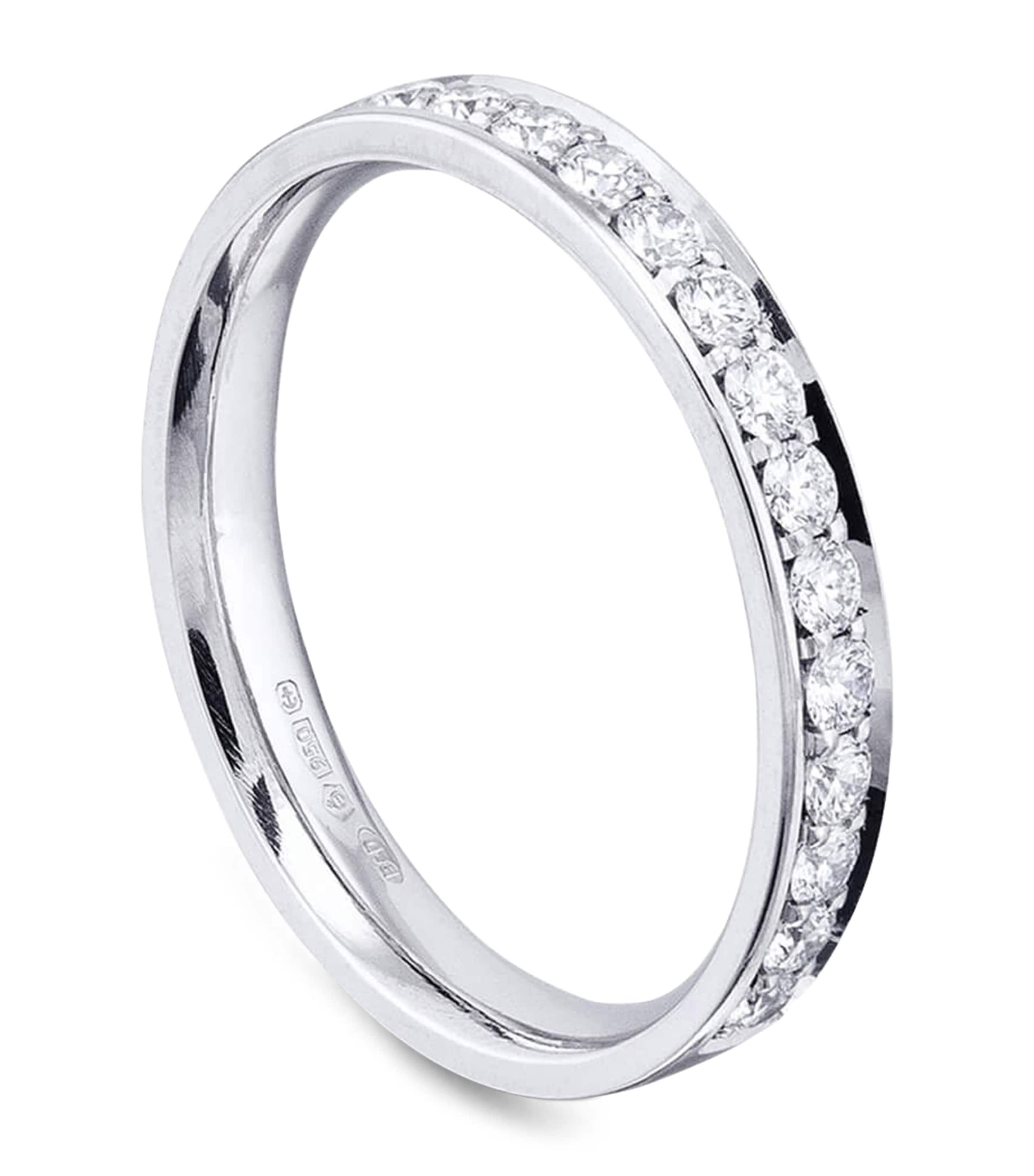 Platinum and Diamond Classic Wedding Band PLATINUM Image 1