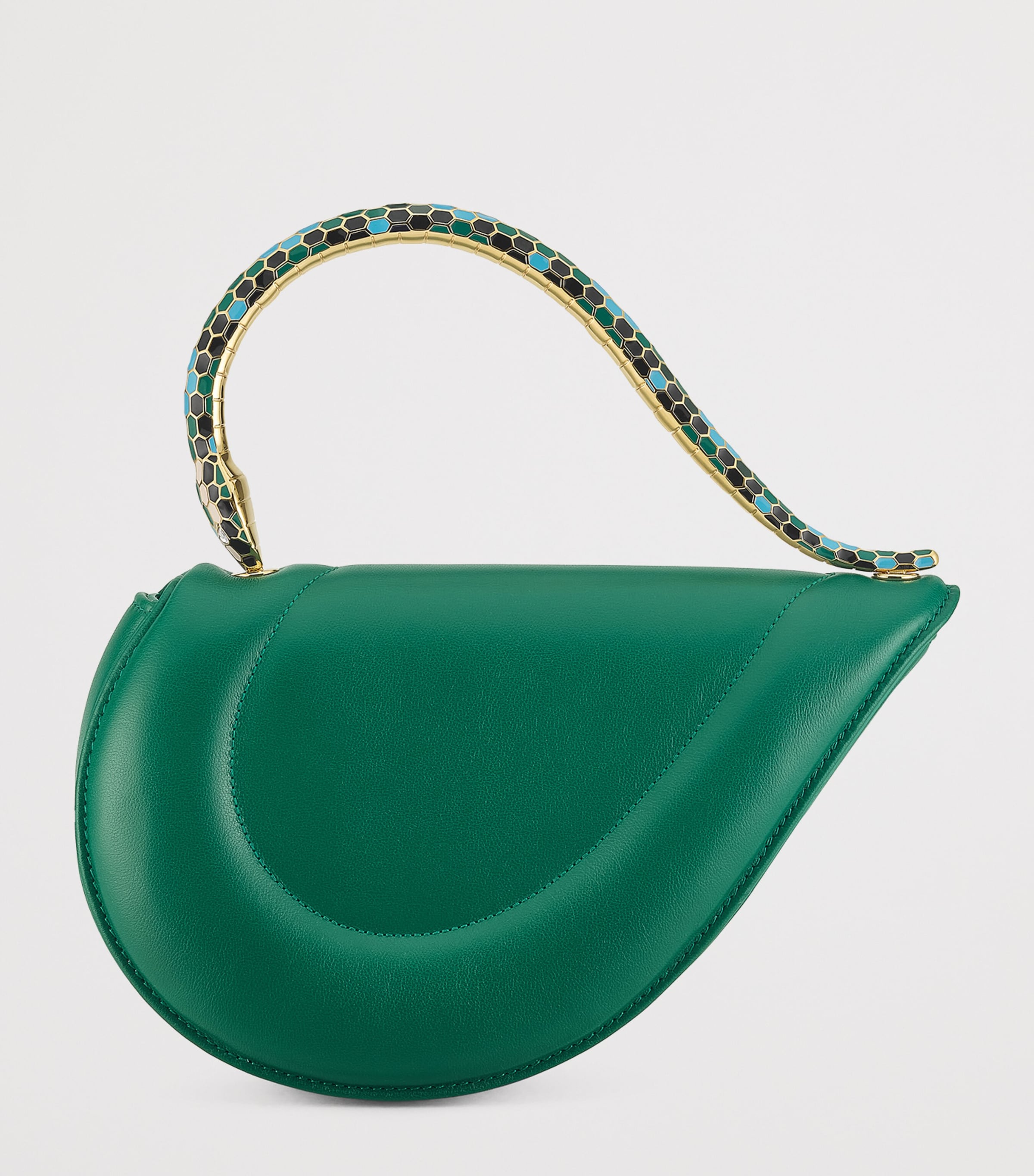 Bvlgari Leather Serpenti Cuore 1968 Top-Handle Bag Green Image 2