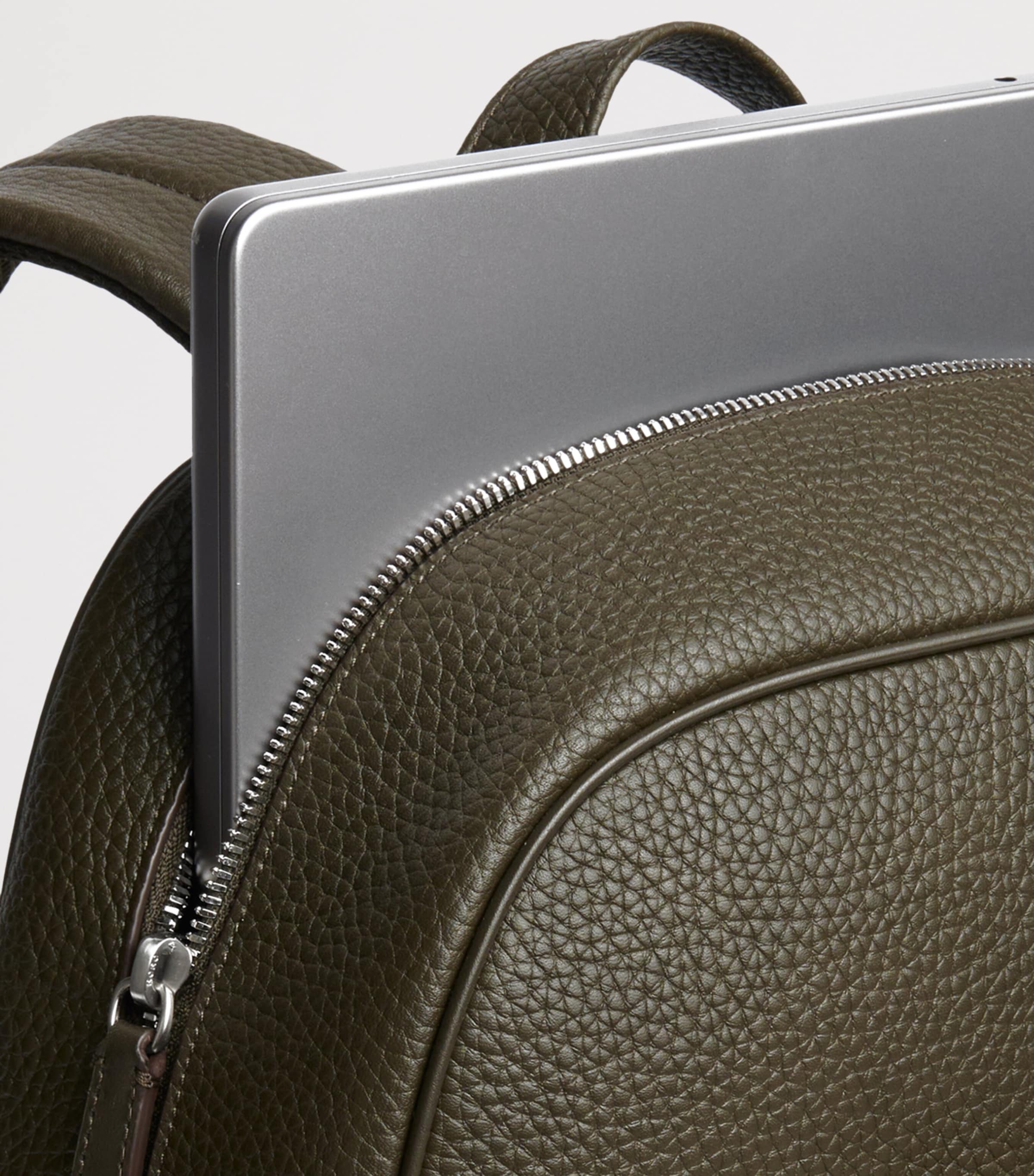 Carl Friedrik Leather Ayrton Backpack Olive Image 5