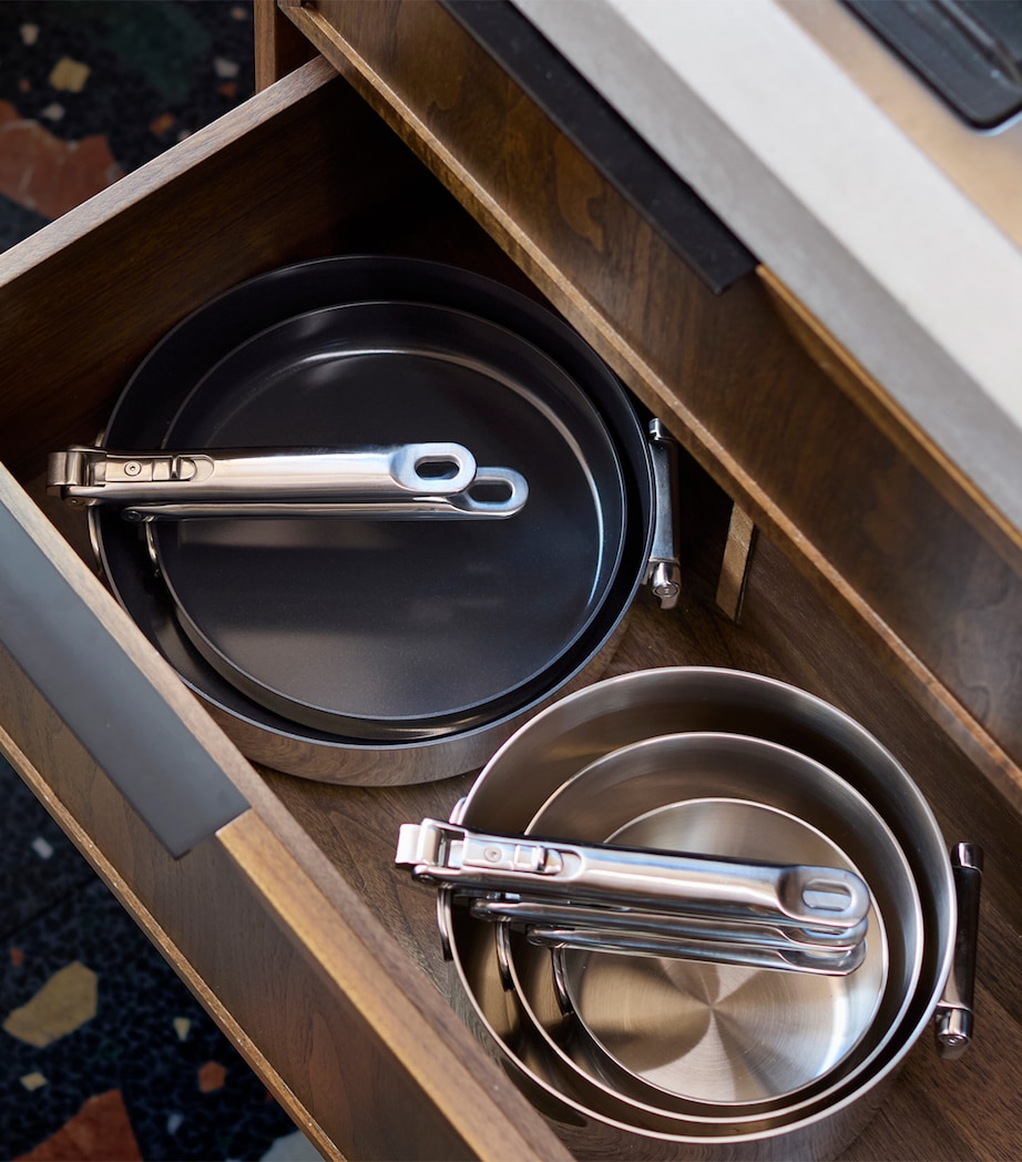 Space Non-Stick Folding-Handle Frying Pan (24cm) STAINLESS STEEL Image 4