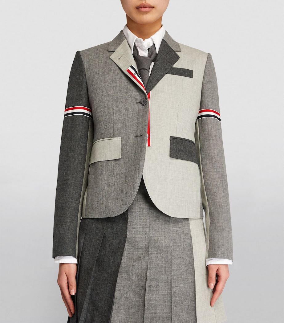Wool High Armhole Tricolour Sport Coat DARK GREY Image 3