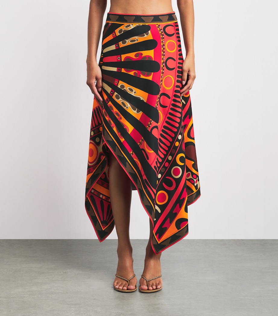 PUCCI Womens Silk Soleil Scarf Skirt Image 4