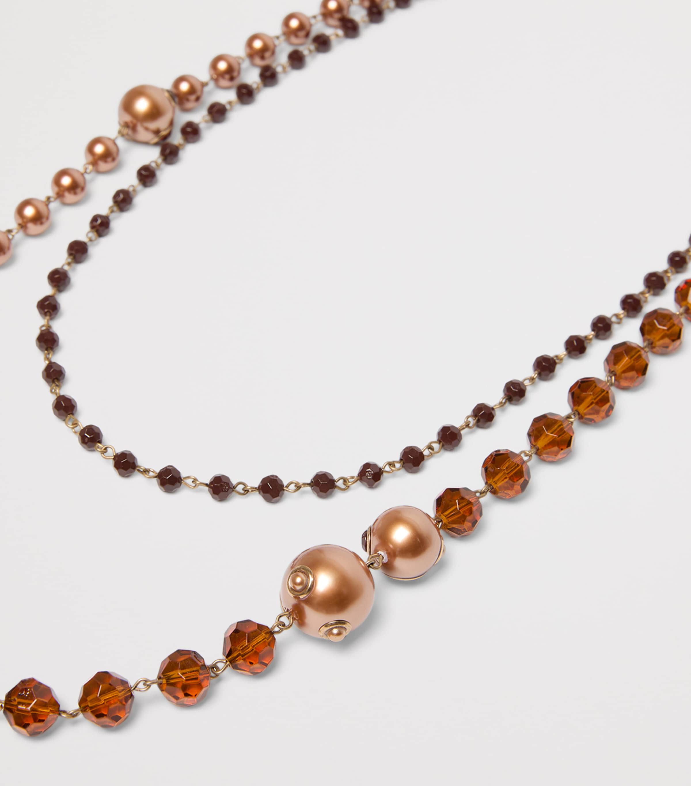 Weekend Max Mara Layered Bead Necklace Gold Image 2