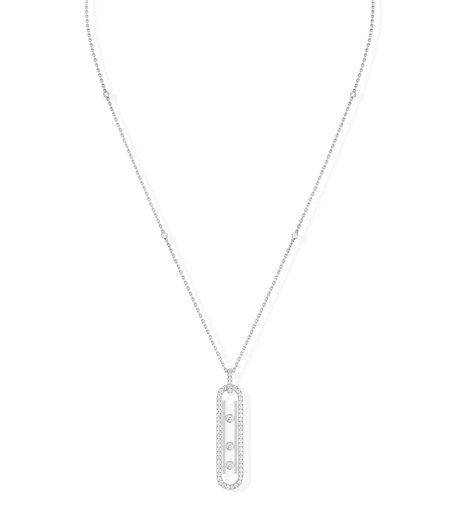 White Gold and Diamond Move 10th Birthday Necklace WHITE GOLD Image 1