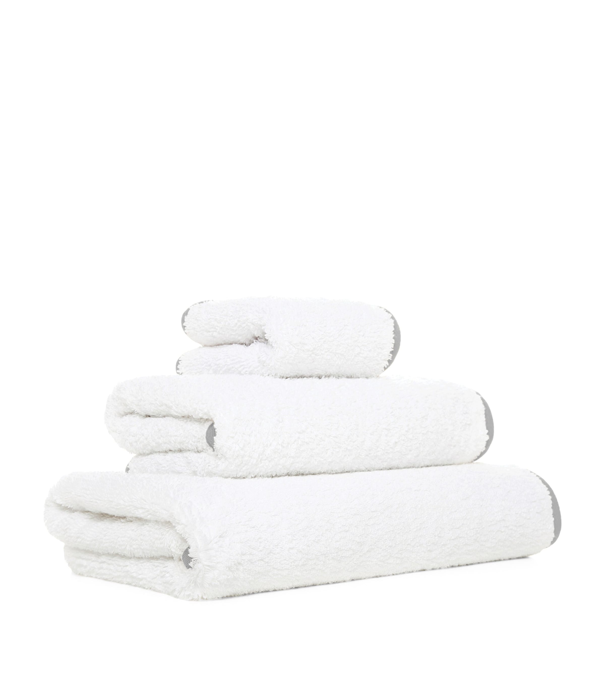 Egyptian Cotton Portobello Bath Towel (70cm x 140cm) WHITE/SILVER Image 3