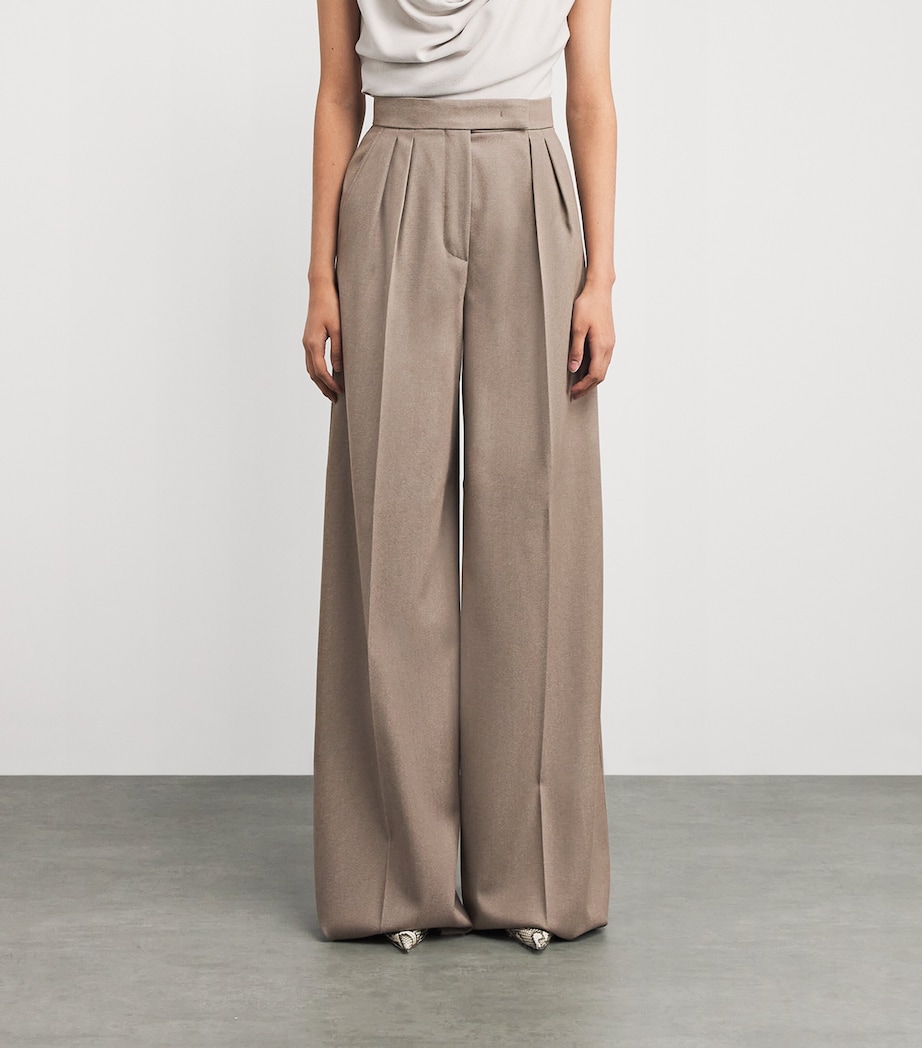 Virgin Wool Wide-Leg Trousers HAZELNUT BROWN Image 3