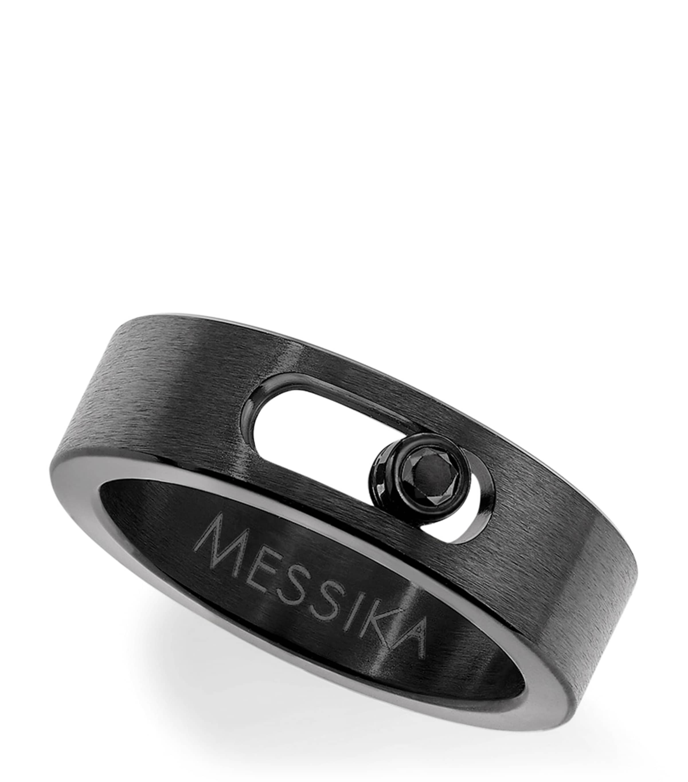 Messika Move Titanium Brushed Titanium and Diamond Ring Titanium Black Image 1