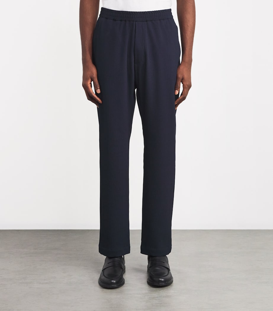 Virgin Wool-Blend Textured Trousers 170 NAVY Image 3