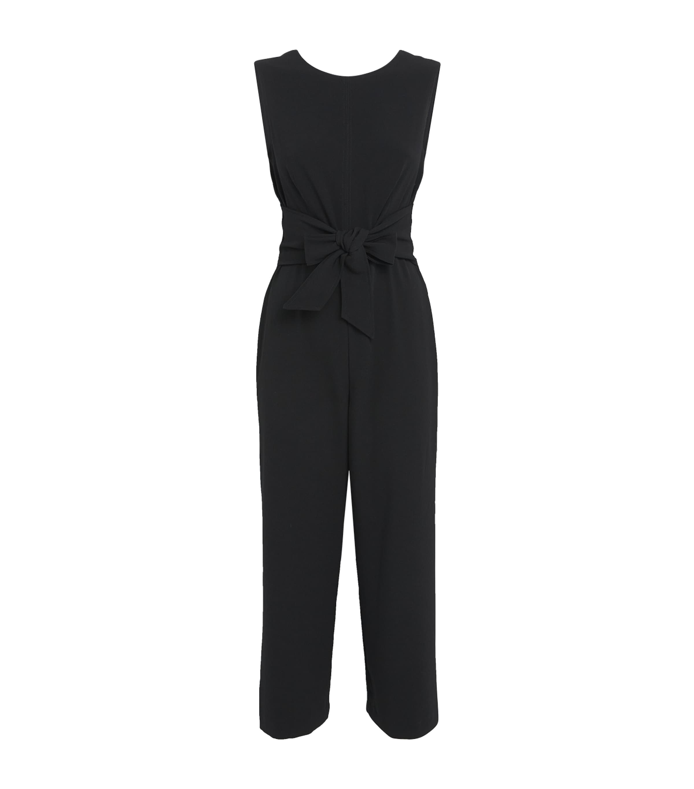 Claudie Pierlot Womens Noir / Gris Sleeveless Cropped Woven Jumpsuit In Black