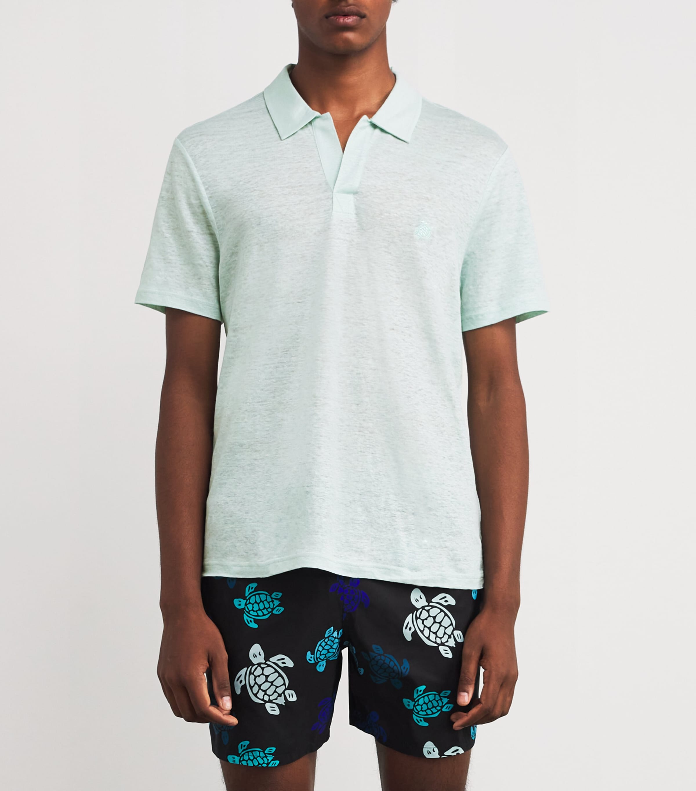 Linen Pyramid Polo Shirt 315-PACIFIC Image 3