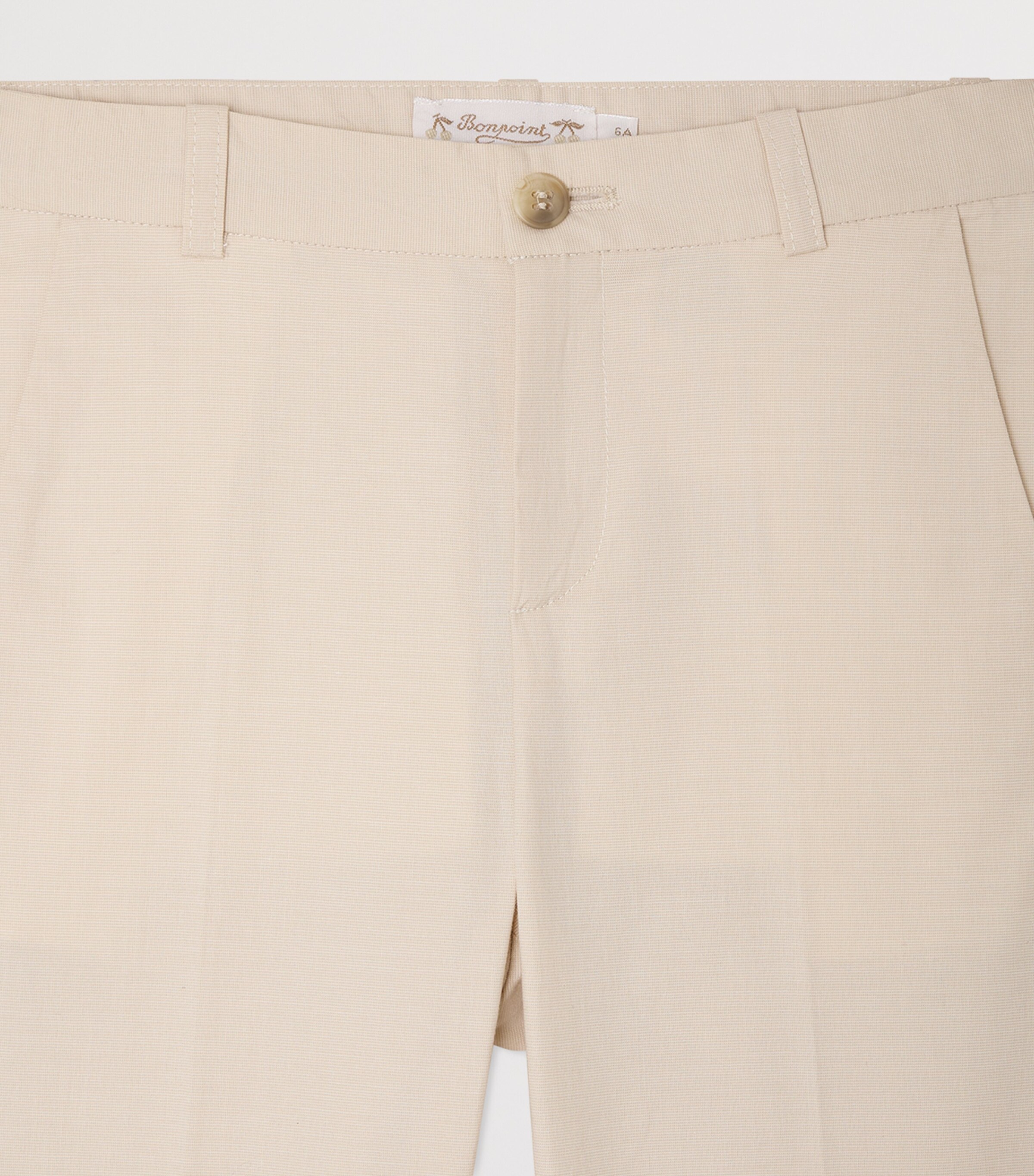 Bonpoint Stretch-Cotton Trousers (10-14 Years) Ecru Image 3