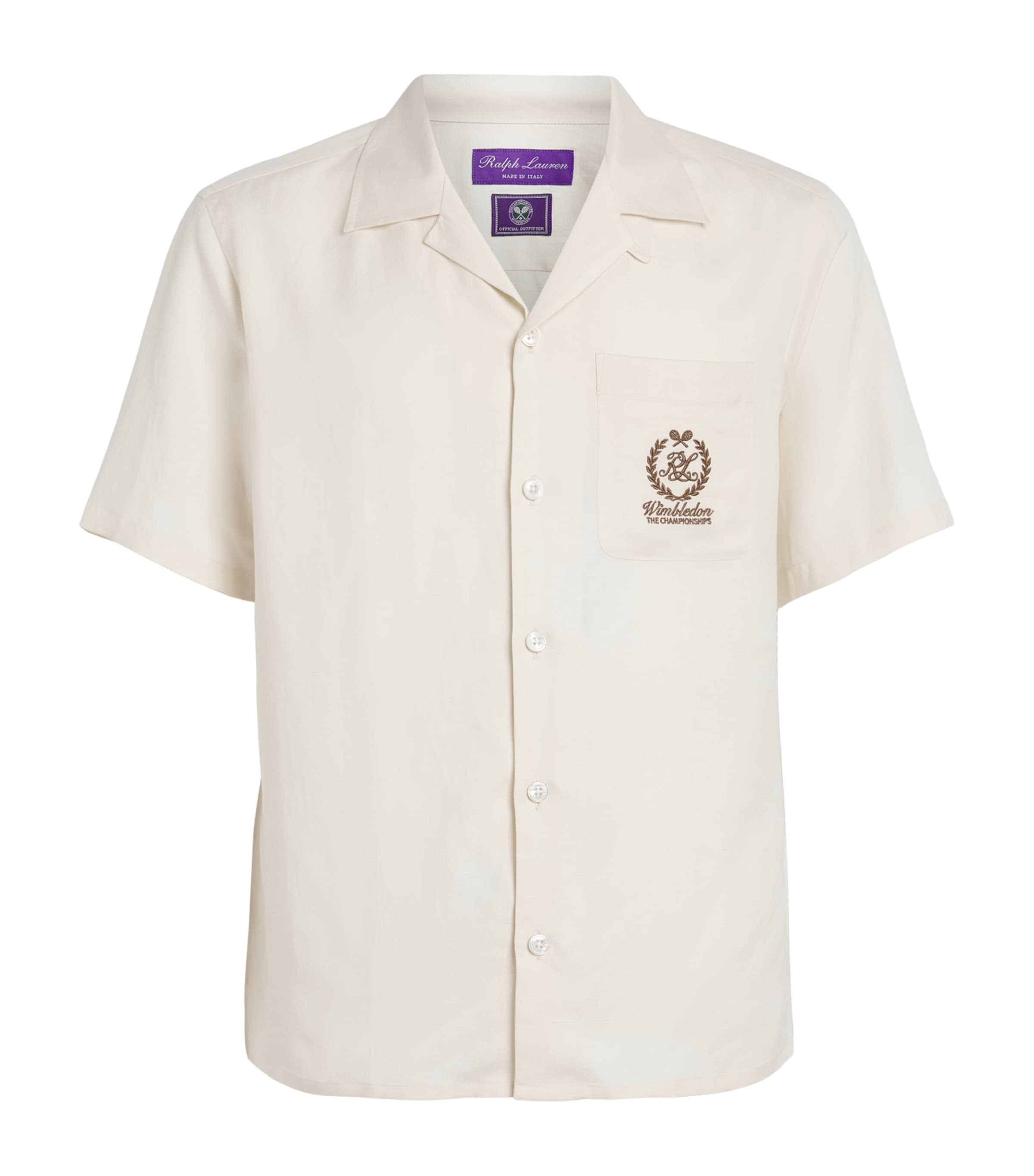 Ralph Lauren Purple Label X Wimbledon Silk-linen Shirt In White
