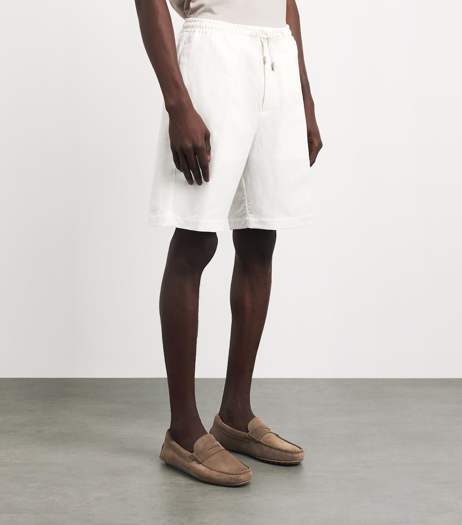 Canali Mens Linen-Silk Drawstring Shorts Image 4