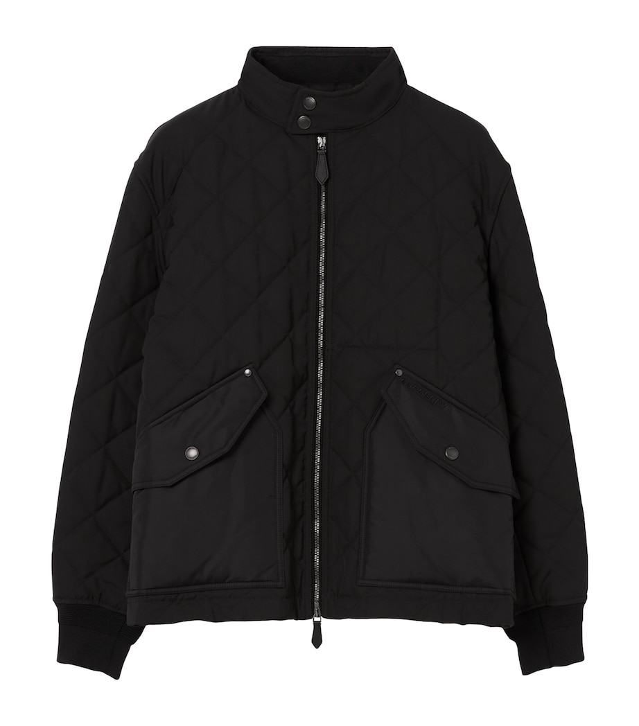 Quilted Harrington Jacket BLACK Image 1