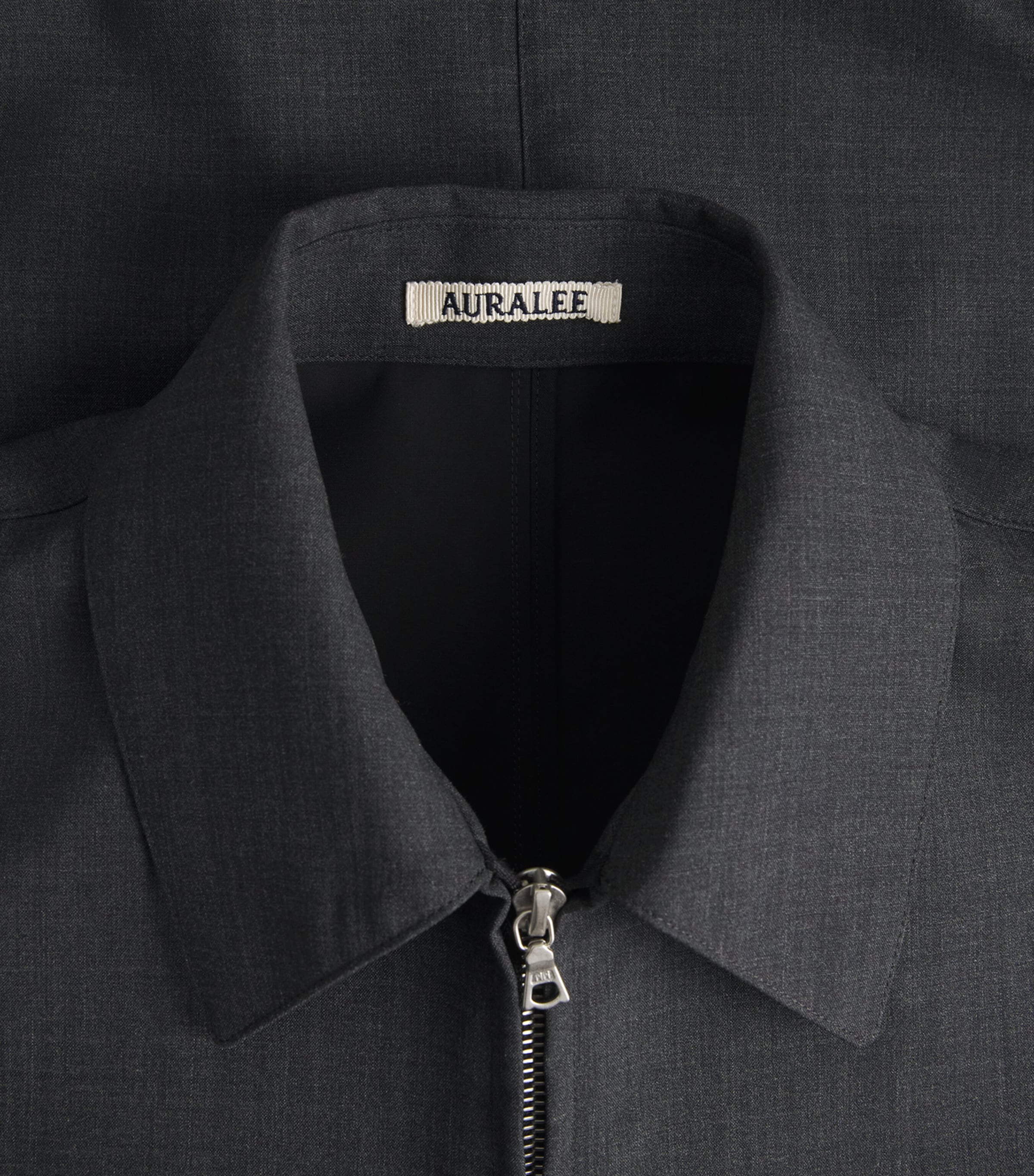 Auralee Mens Wool Bomber Jacket Top Charcoal Image 6