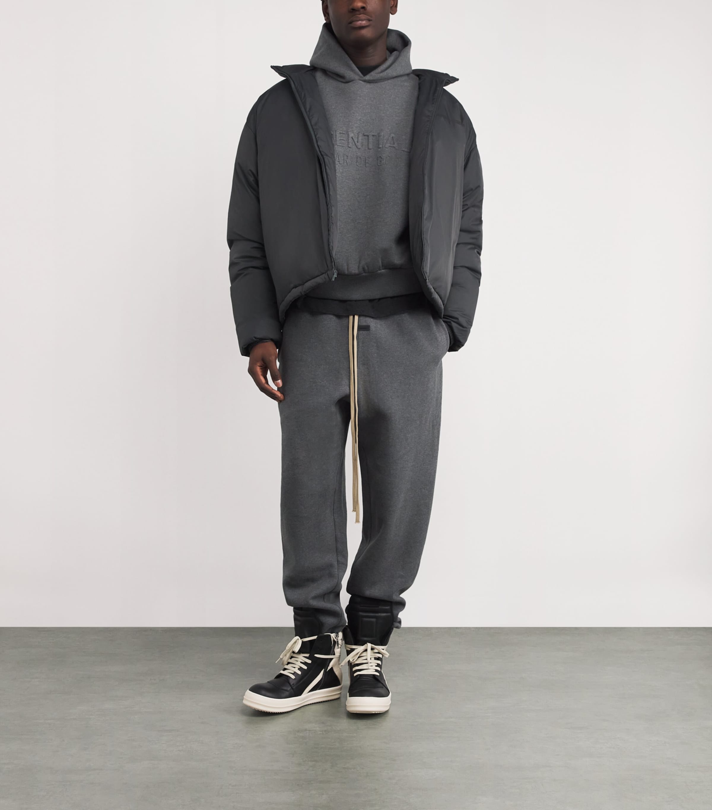 Cotton-Blend Sweatpants CHARCOAL HEATHER Image 2