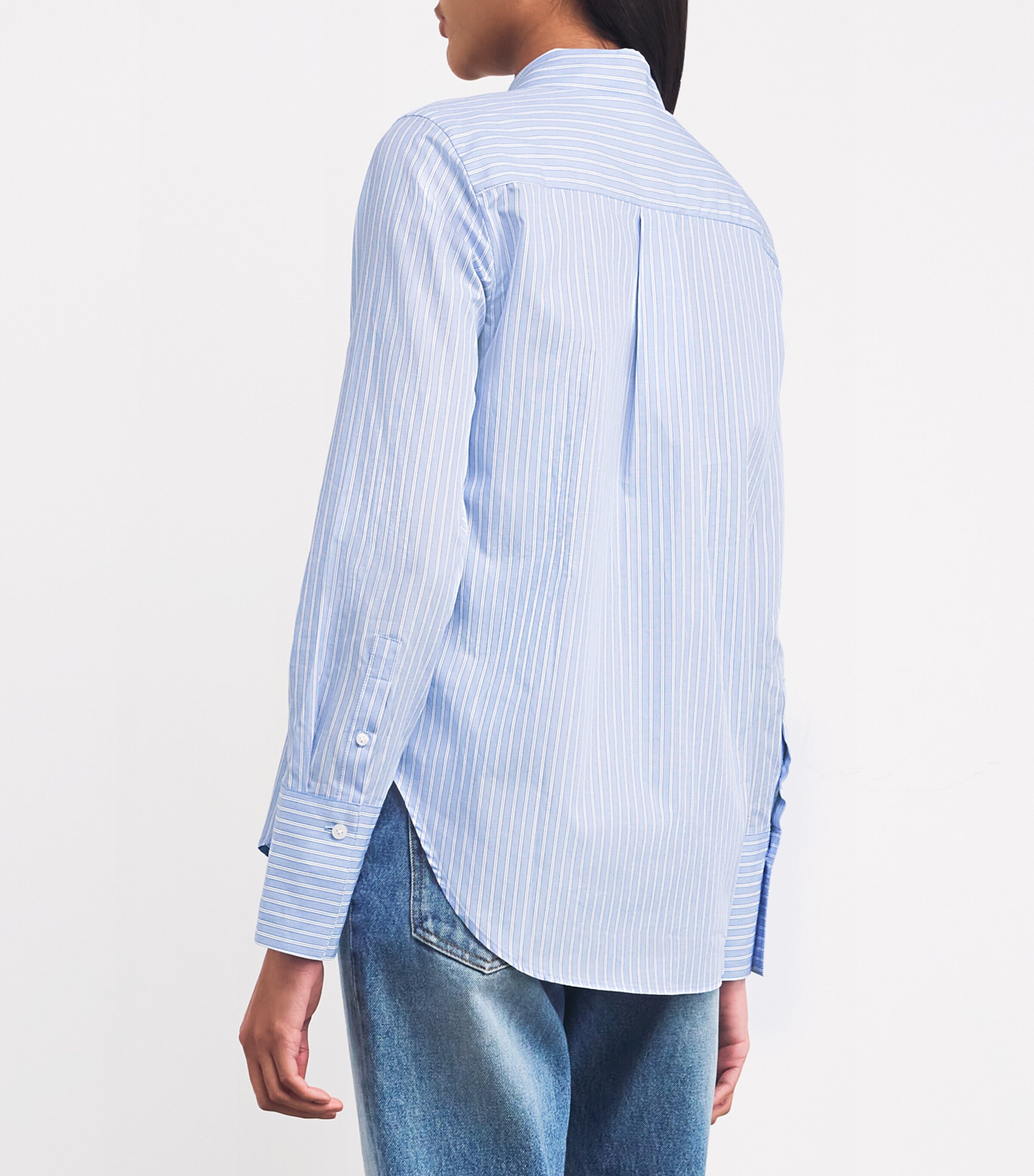 Cotton Striped Forever Shirt PALE BLUE/WHITE Image 4