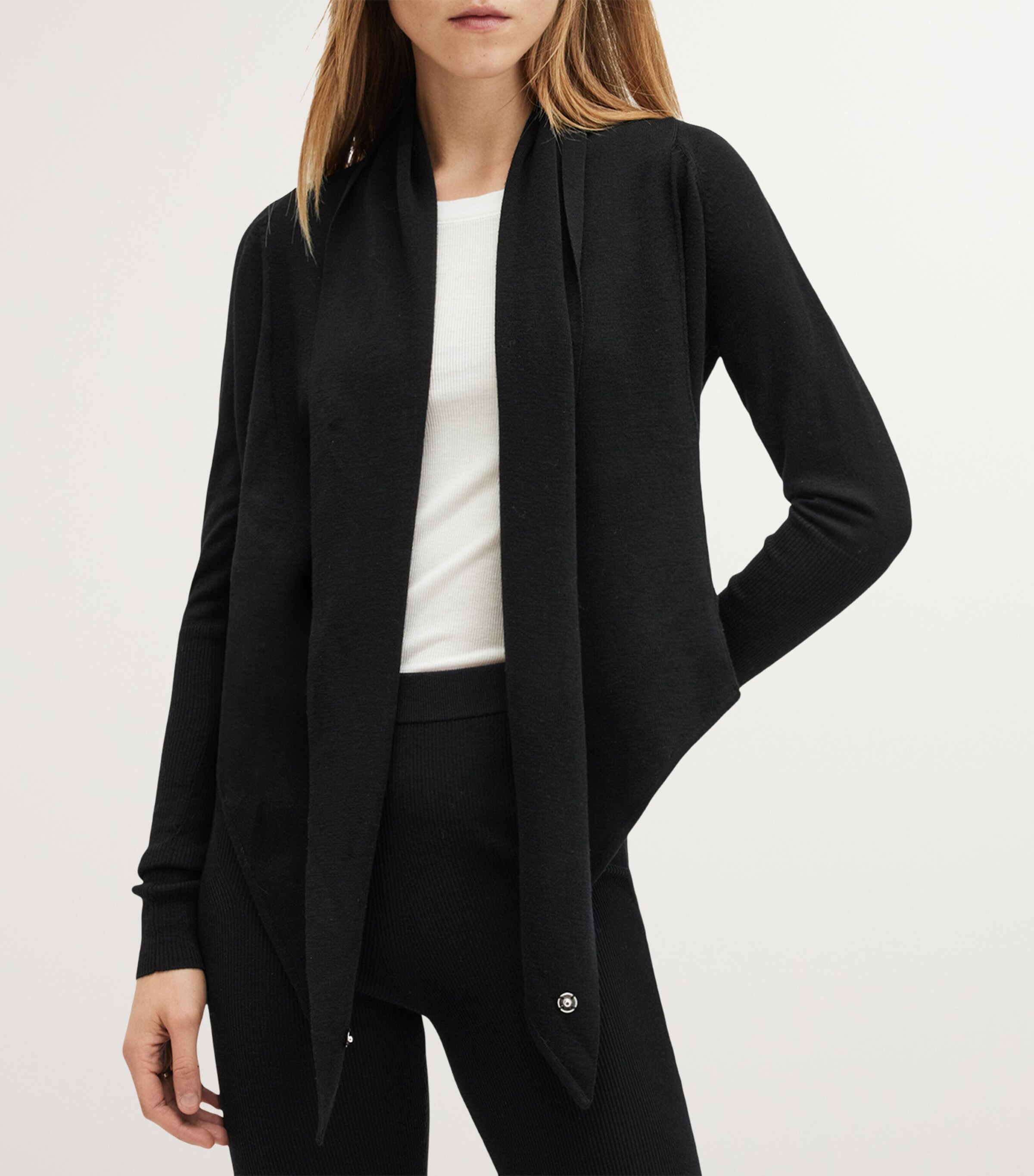 AllSaints Womens Wasson Cardigan Black Image 7