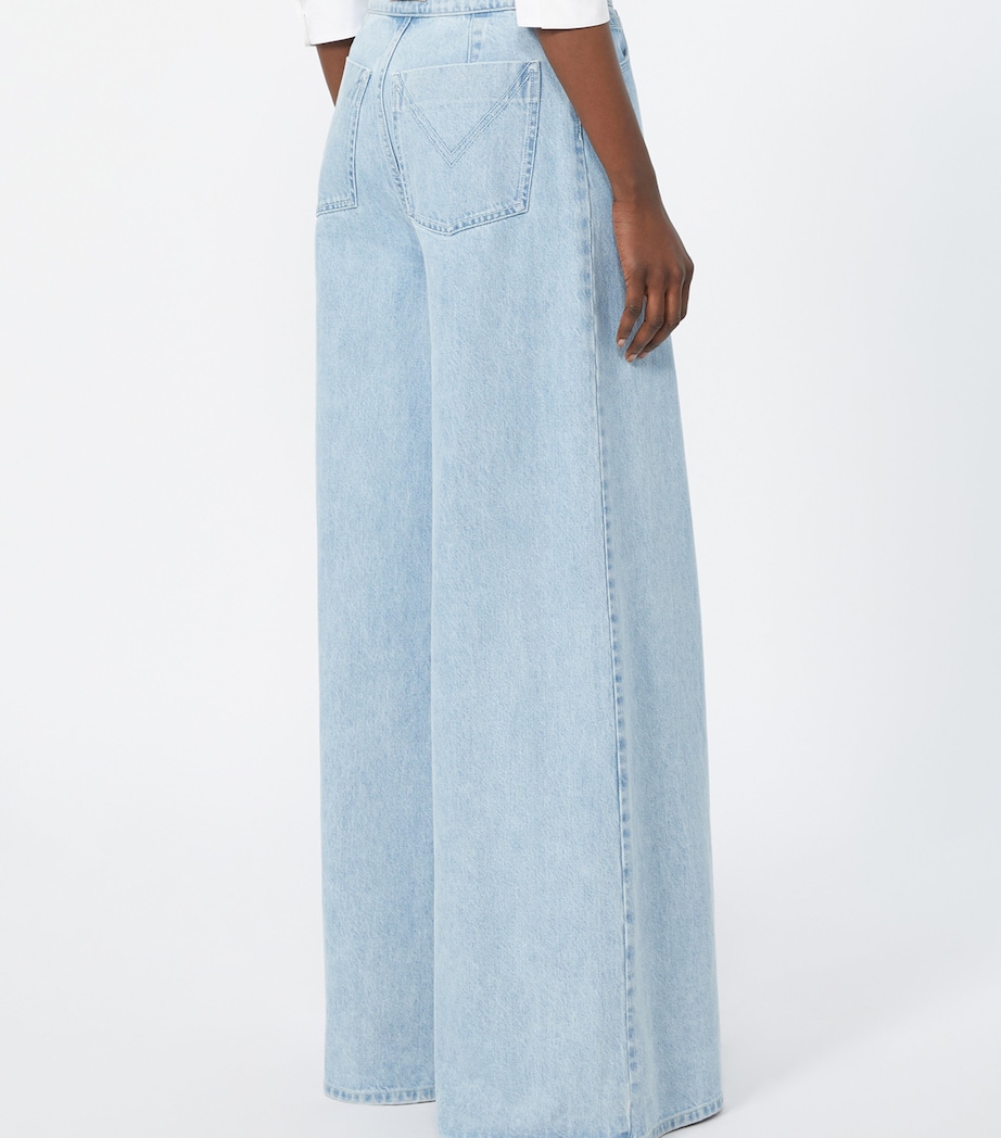 Max Mara Womens Wide-Leg Jeans Light Blue Image 4