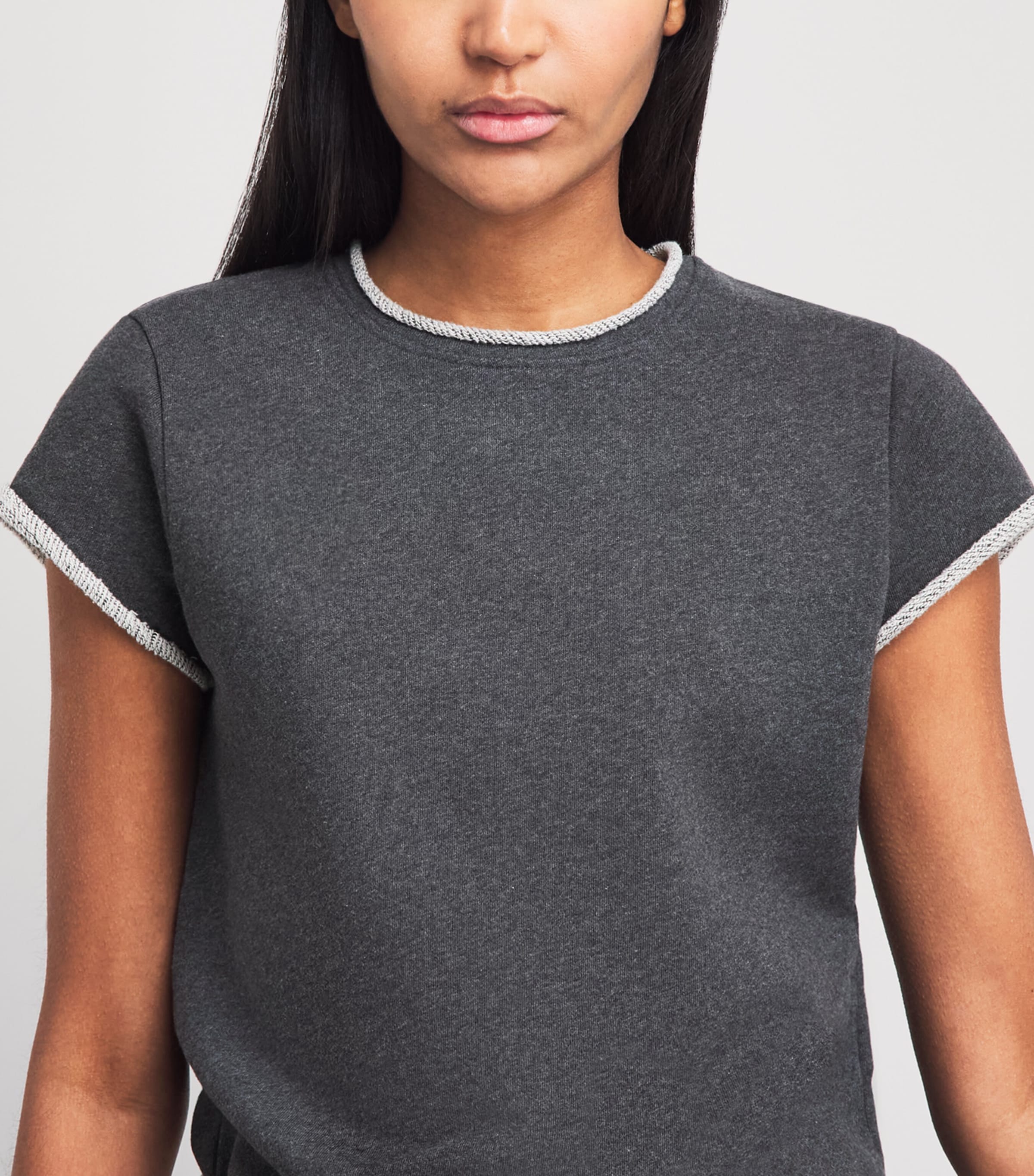ME+EM Womens Organic Cotton Baby Tee Charcoal Marl Image 3