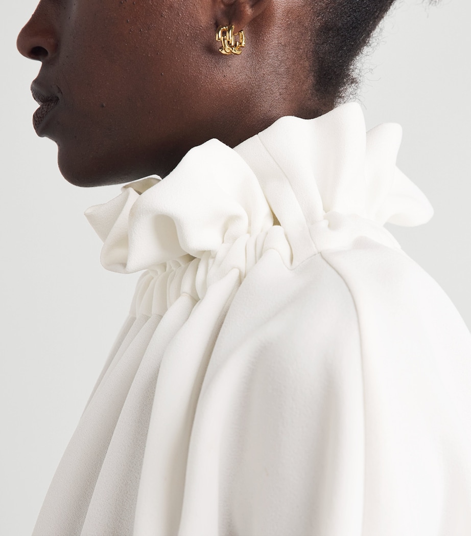 Edeline Lee Womens Ruff Blouse Ivory Image 3