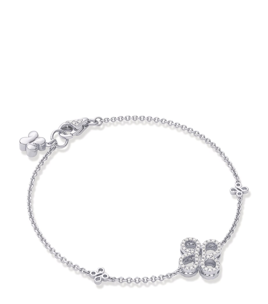 White Gold and Diamond Be Boodles Charm Bracelet SILVER Image 1