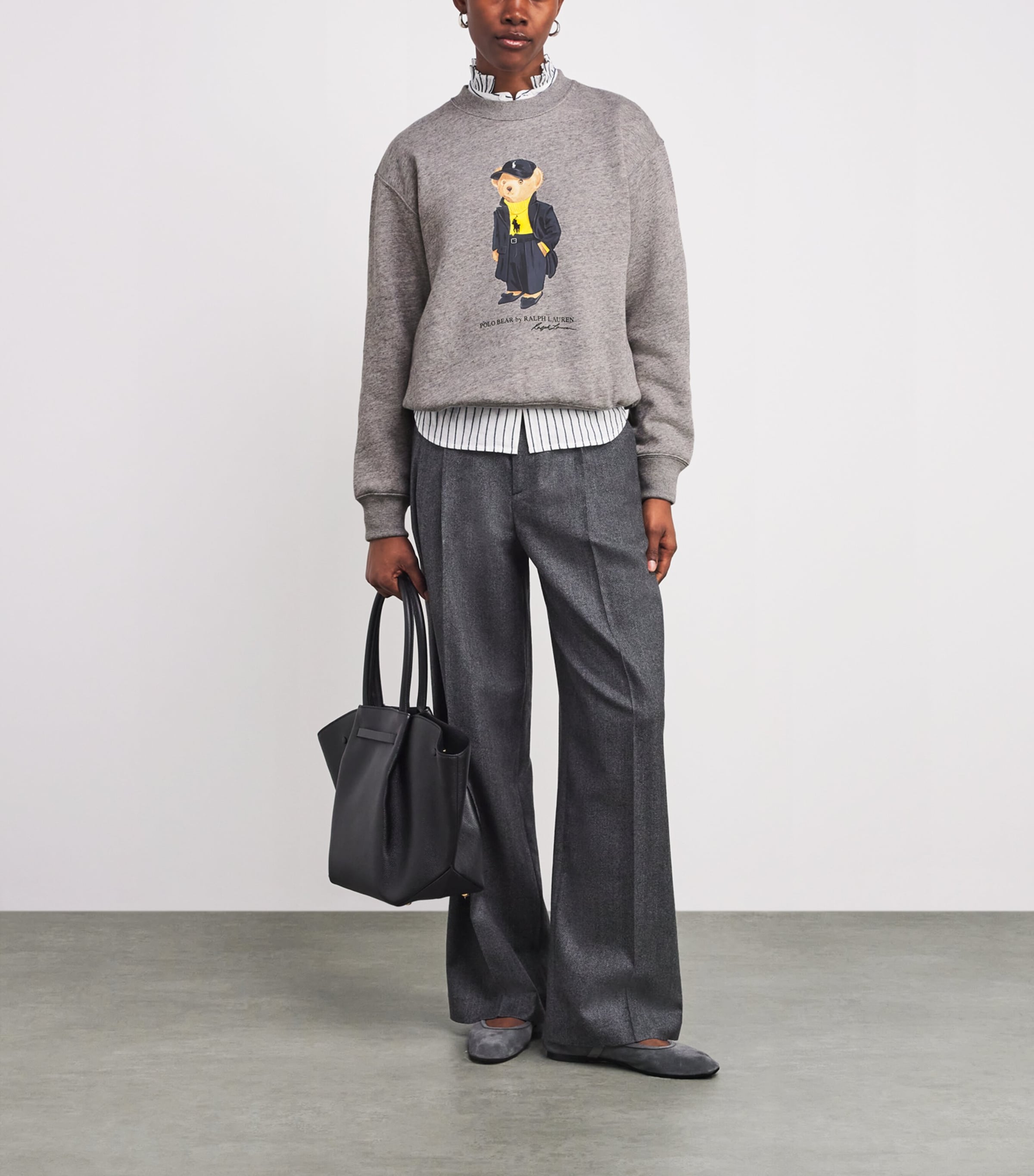 Cotton-Blend Polo Bear Sweatshirt DARK VINTAGE HEATHER Image 2