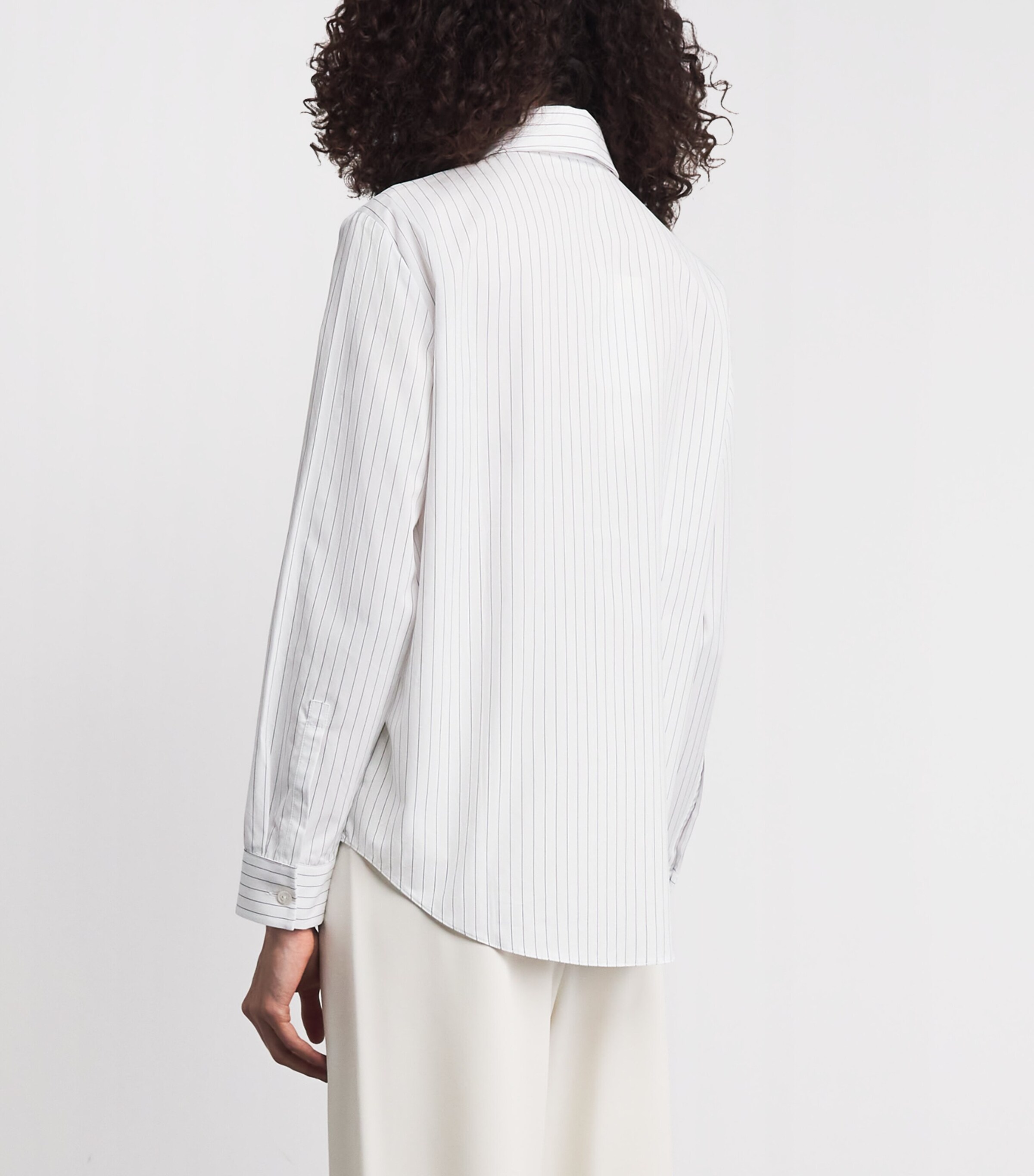 MM Womens Cotton Stripe Shirt Optical White Image 5