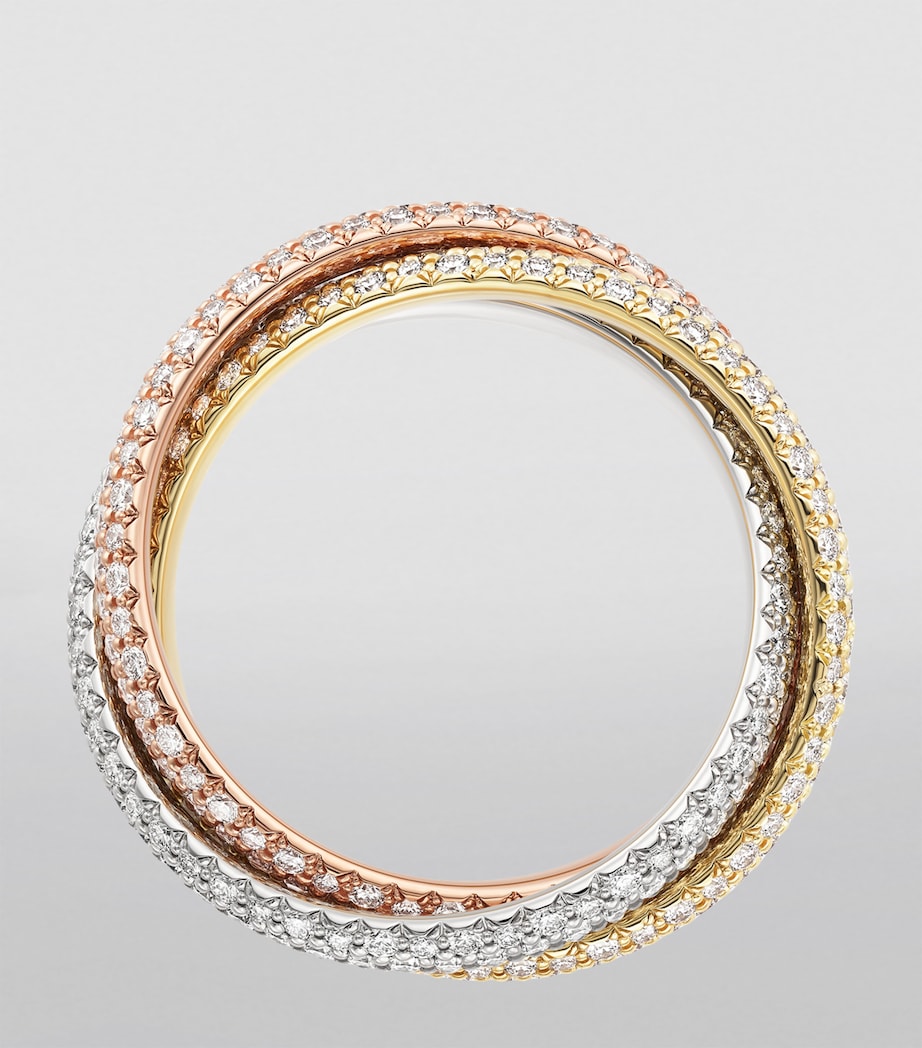 Medium White, Yellow, Rose Gold and Diamond Trinity Ring MIXED GOLD Image 4
