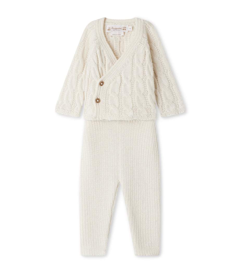 Alpaca Wool-Blend Cardigan and Trousers Set (1-18 Months) BLANC LAIT Image 1