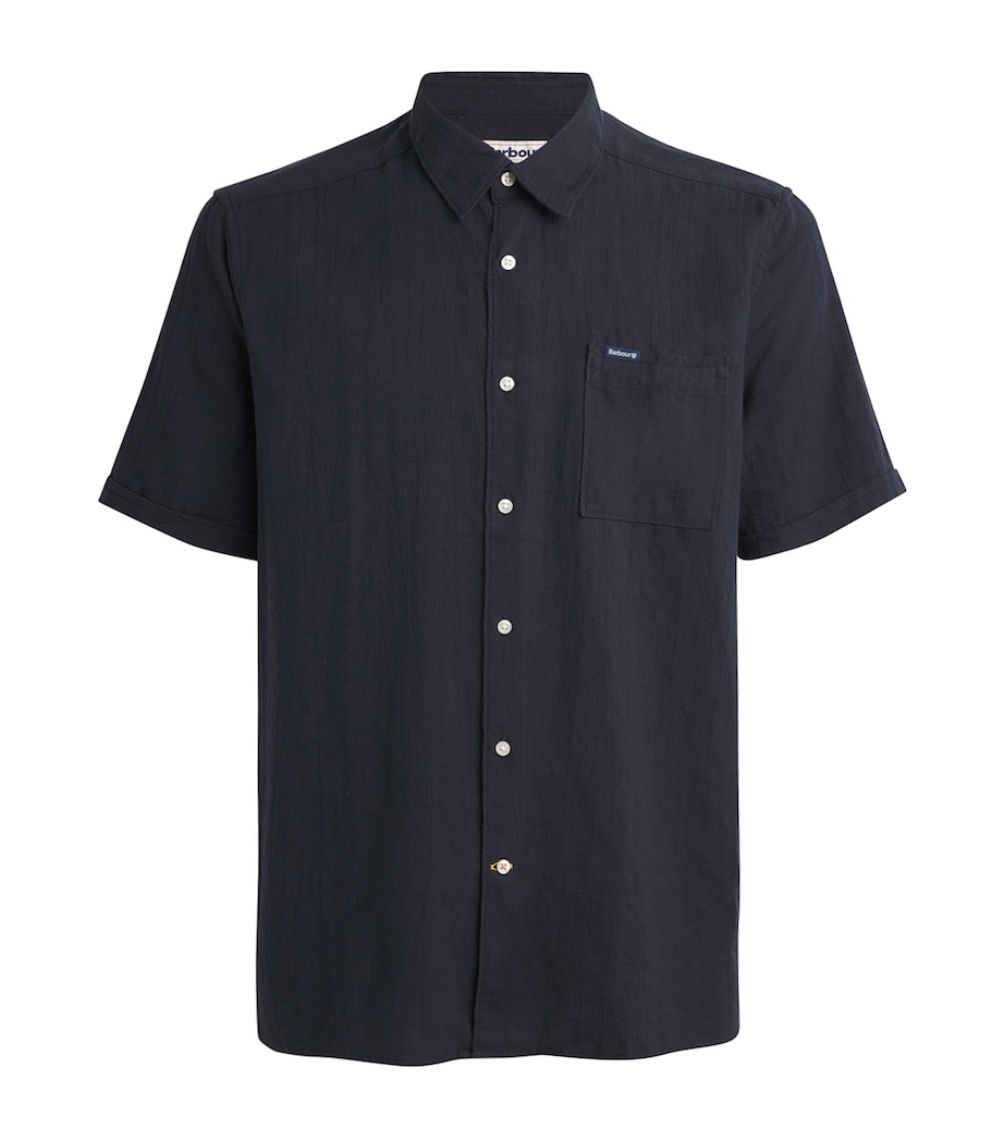 Barbour Mens Cotton Ripstop Kingswood Shirt Dark Navy Image 1