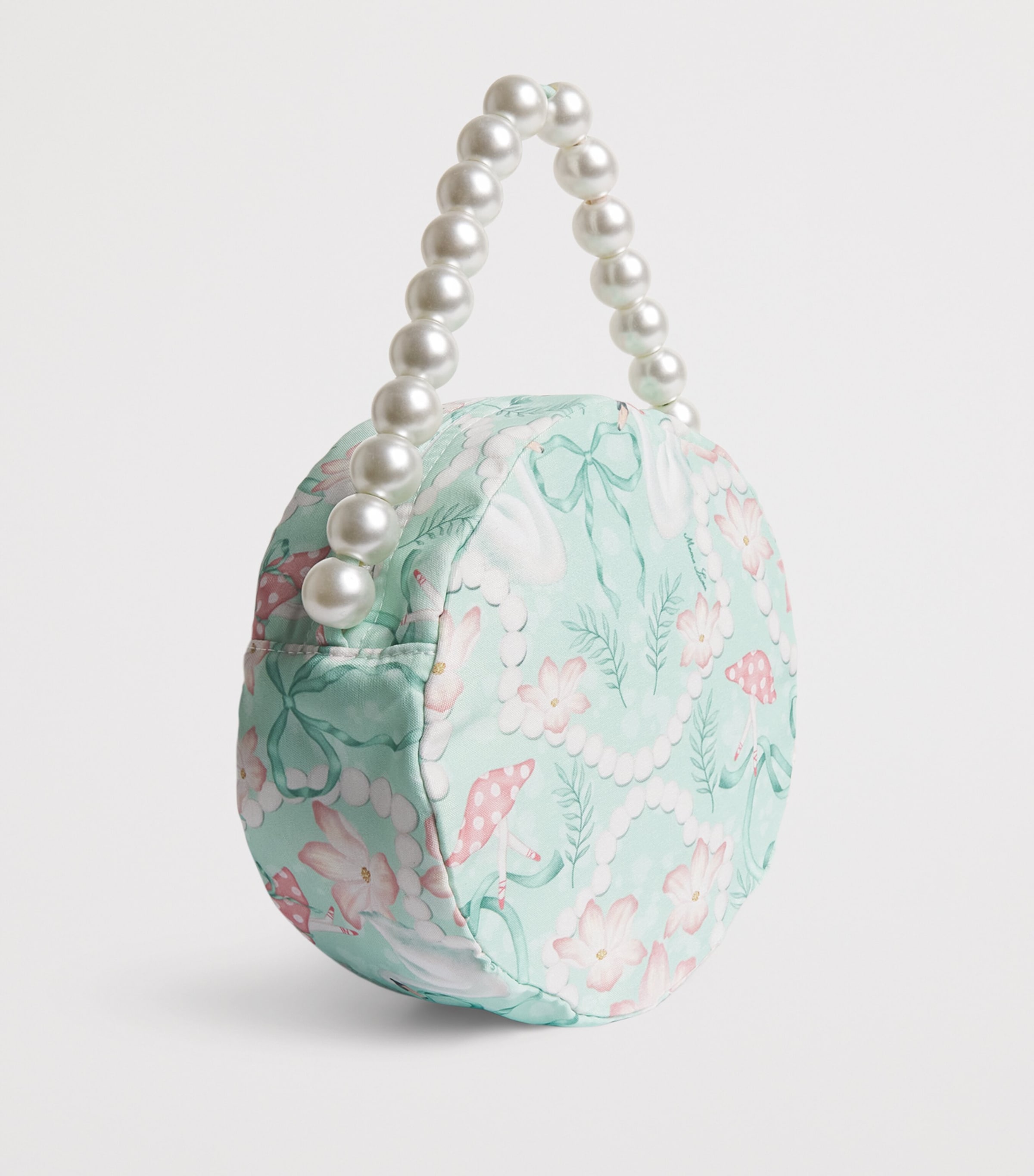 Organza Pearl Print Bag MINT Image 2