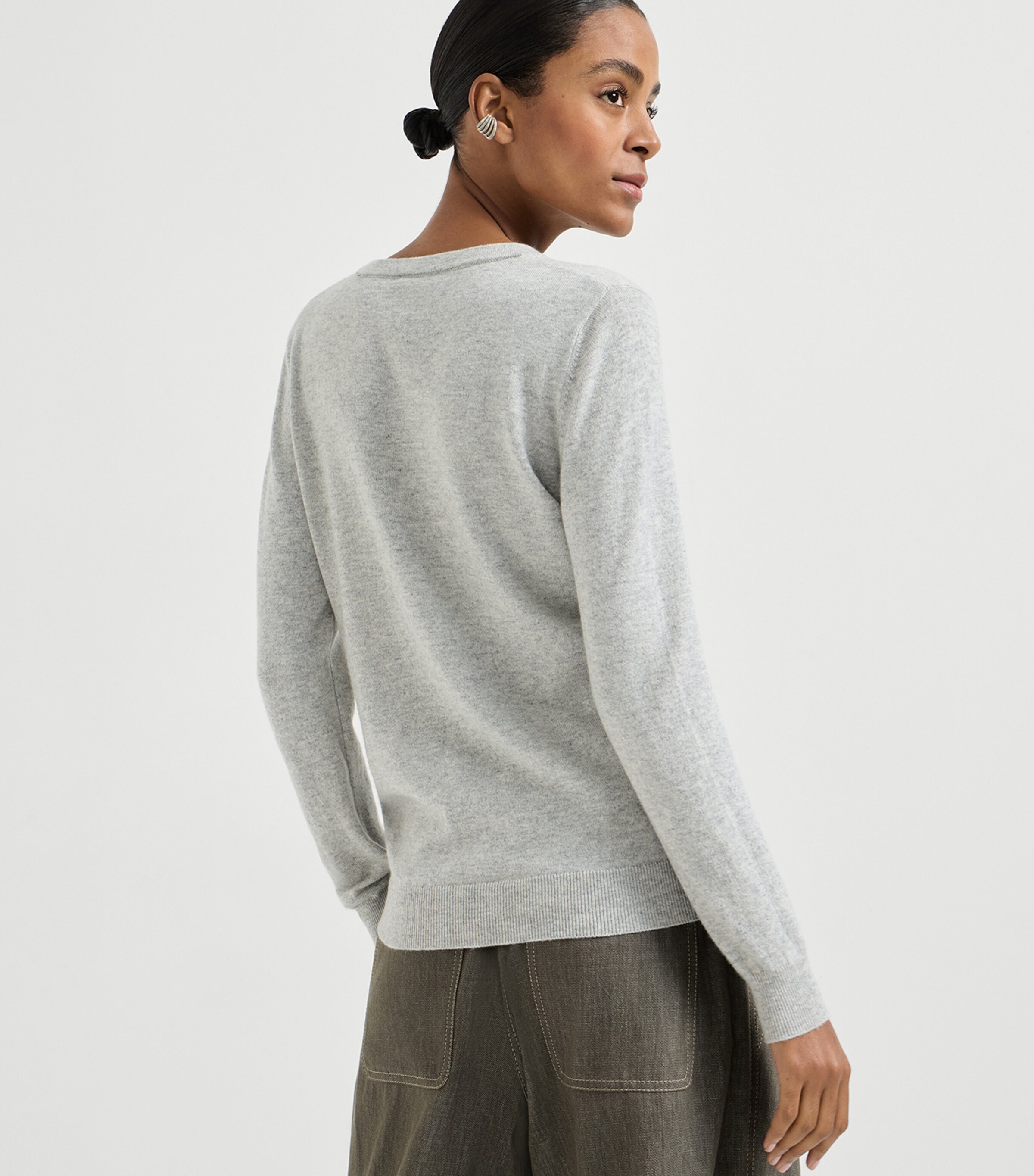Brunello Cucinelli Womens Cashmere Monili-Trim Sweater Image 4