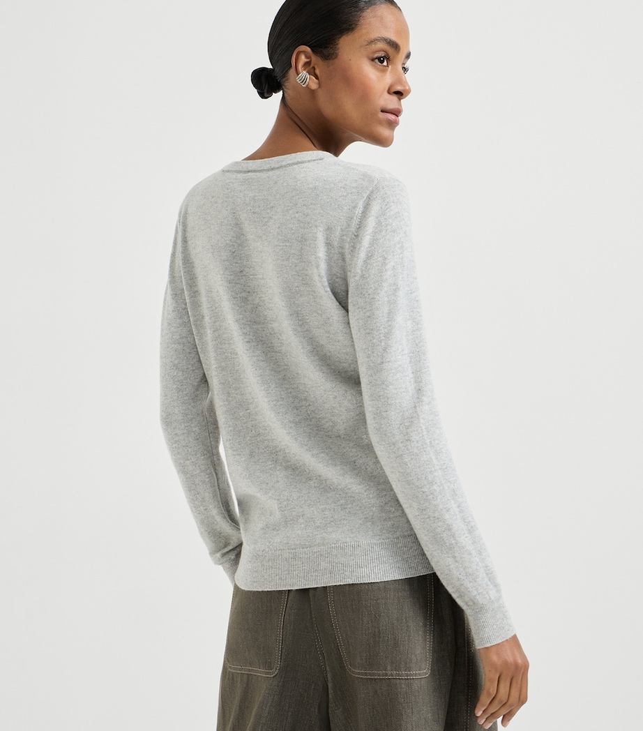 Brunello Cucinelli Womens Cashmere Monili-Trim Sweater Image 4