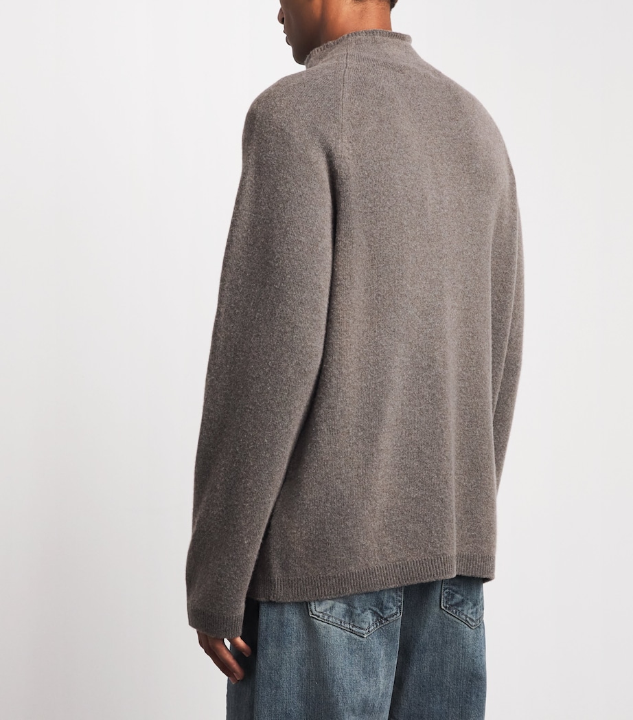 Our Legacy Mens Wool Line Zip-Up Cardigan Mud Spray Dy Chrb Wl Image 5