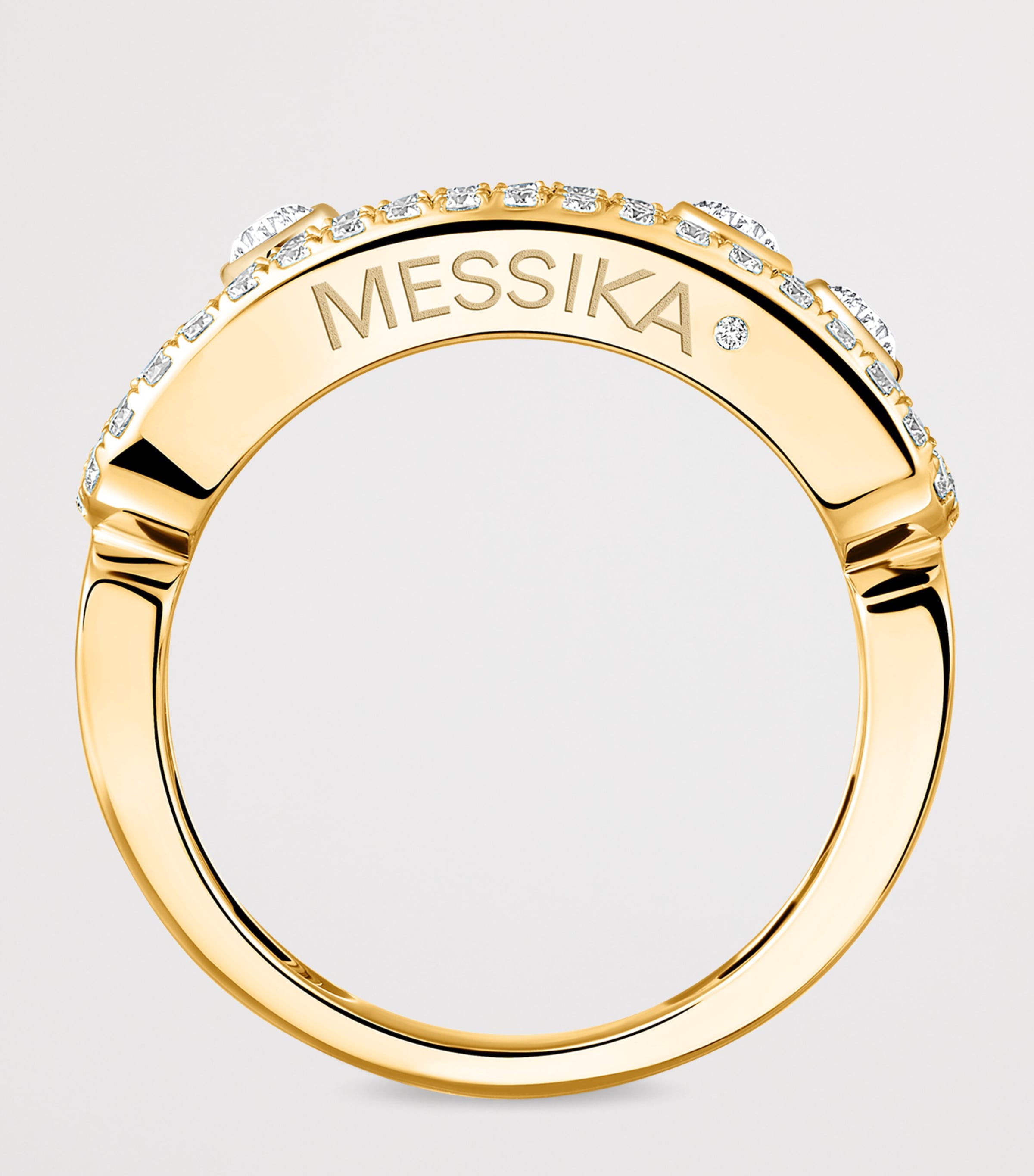 Messika Move Classique Yellow Gold and Diamond Pavé Ring Yellow Gold Image 3
