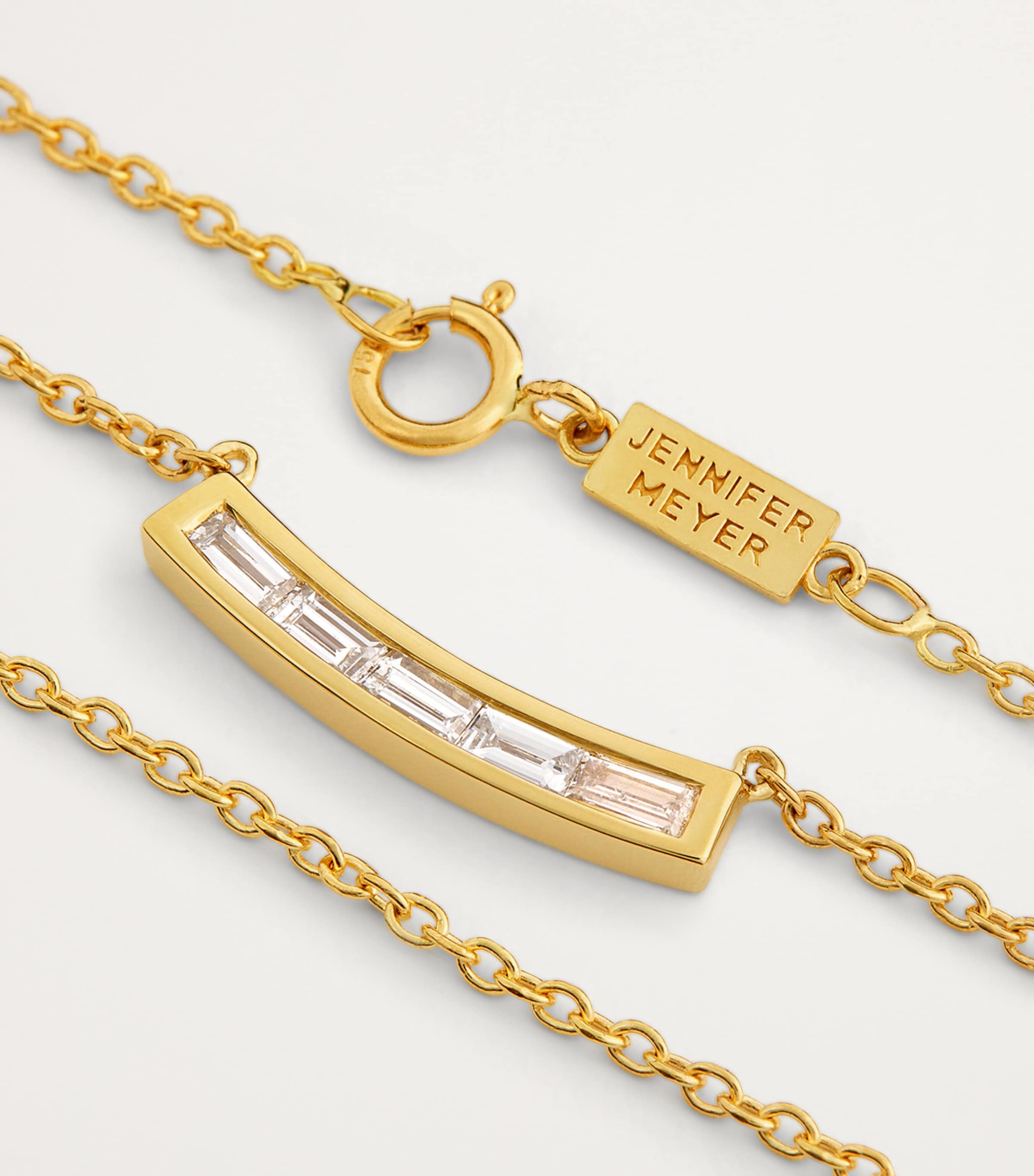 Yellow Gold and Baguette Diamond Necklace YELLOW GOLD Image 5